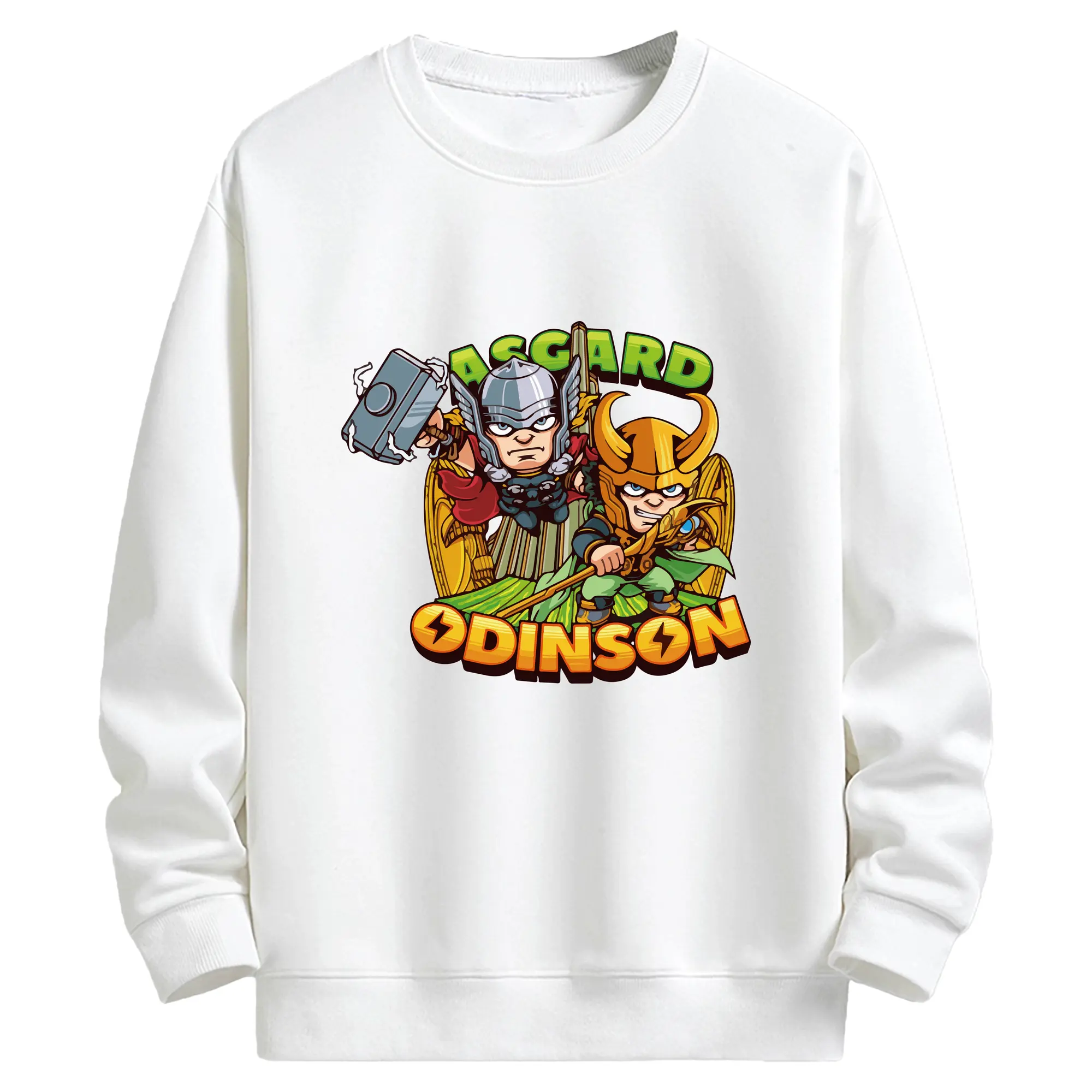 アベンジャーズ (Avenjāzu) グッズ マイティ・ソー（Thor） - キッズ クルーネックスウェットシャツ ・ フロントプリント ・ 綿80％ ポリエステル20％ ・ 快適 通学 スポーツ 日常使い お散歩用