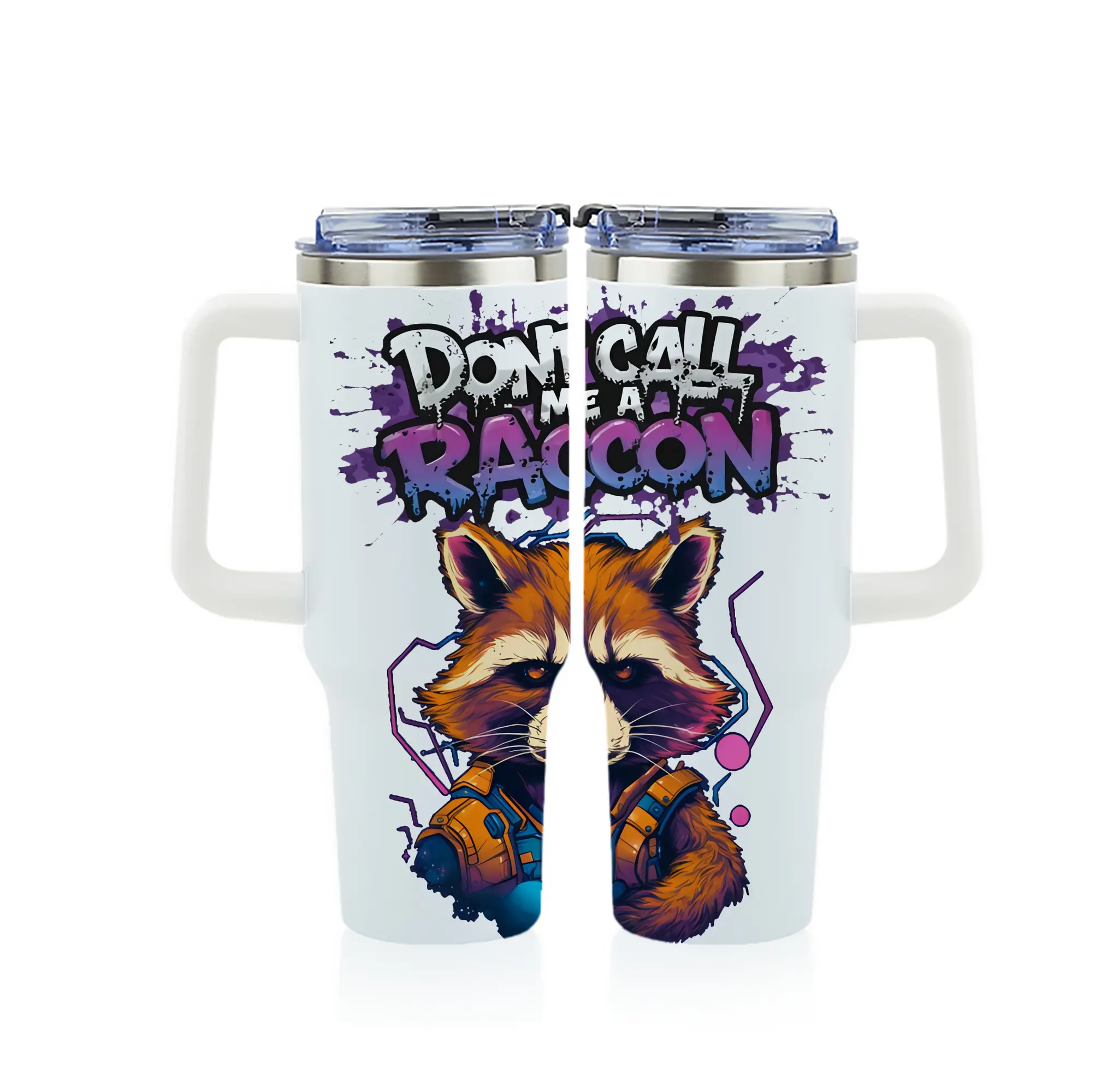 アベンジャーズ (Avenjāzu) グッズ ロケット(Roketto) - 1200mL フルプリント車用タンブラー ・ 304ステンレス 内側 ・ 201ステンレス 外側 ・ 保温 保冷 ・ 通勤 ドライブ アウトドア用