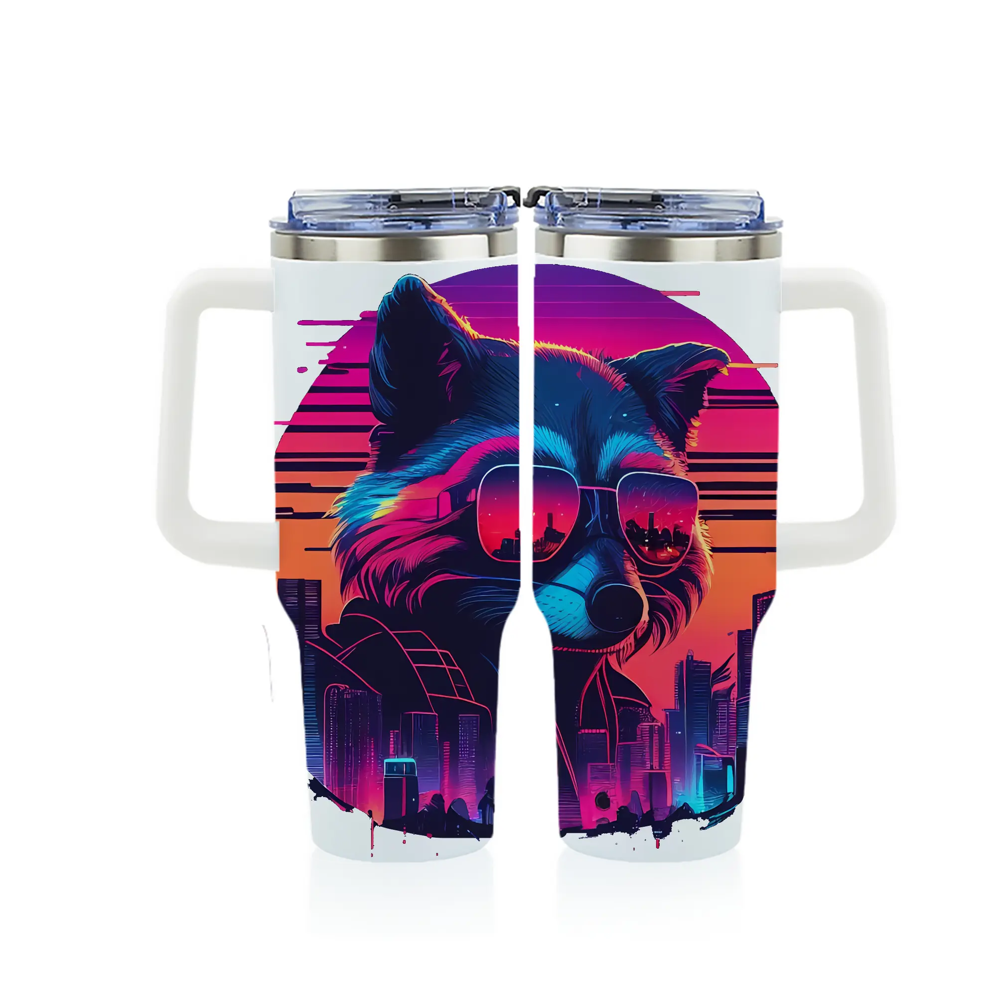 アベンジャーズ (Avenjāzu) グッズ ロケット(Roketto) - 1200mL フルプリント車用タンブラー ・ 304ステンレス 内側 ・ 201ステンレス 外側 ・ 保温 保冷 ・ 通勤 ドライブ アウトドア用