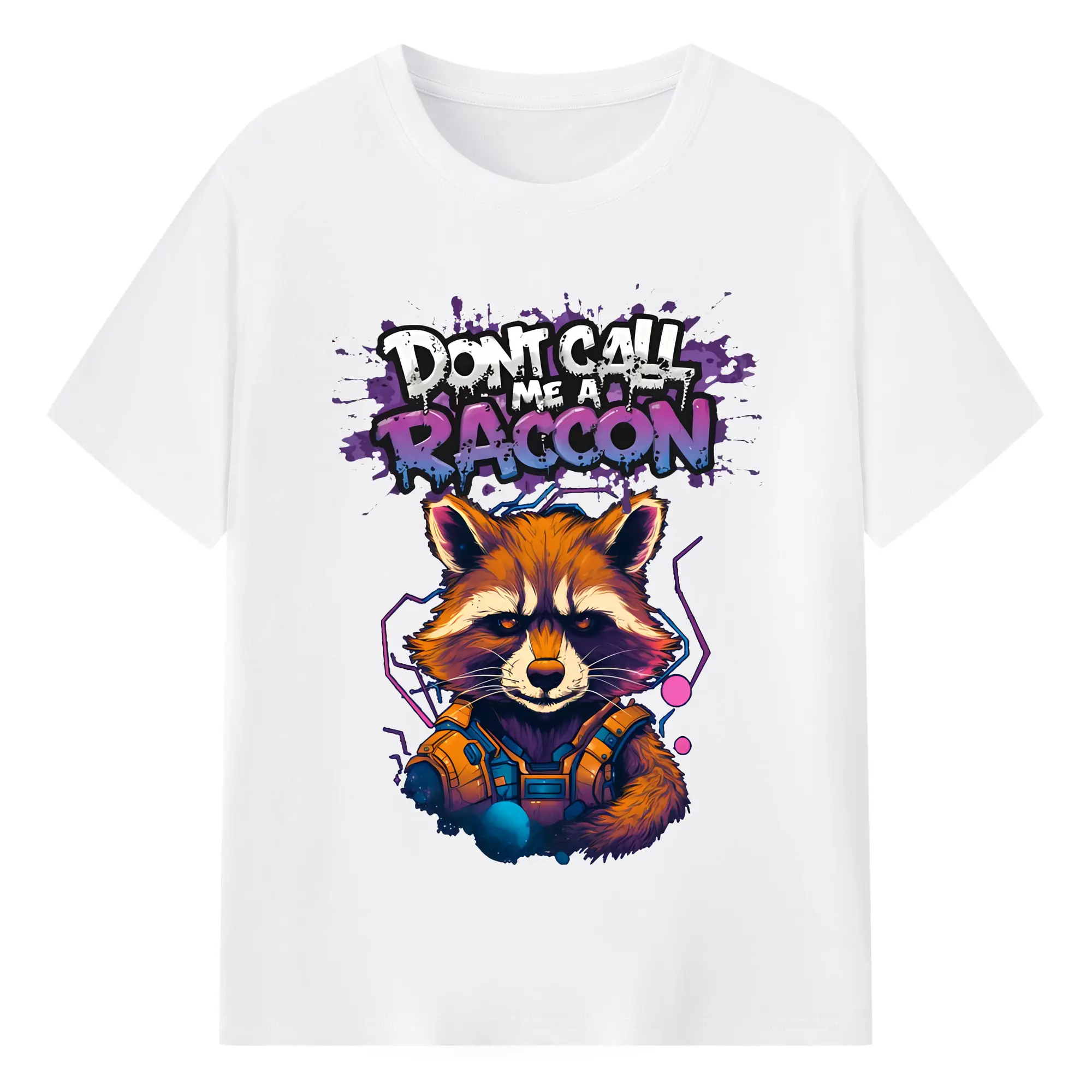 アベンジャーズ (Avenjāzu) グッズ ロケット(Roketto) - 綿100％ 半袖Tシャツ ・ フロントプリント ・ 快適 通気性 ・ 日常使い 散歩 スポーツ用