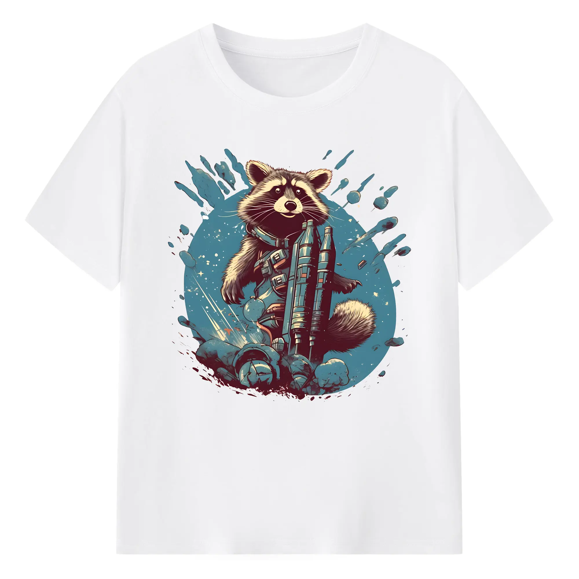 アベンジャーズ (Avenjāzu) グッズ ロケット(Roketto) - 綿100％ 半袖Tシャツ ・ フロントプリント ・ 快適 通気性 ・ 日常使い 散歩 スポーツ用