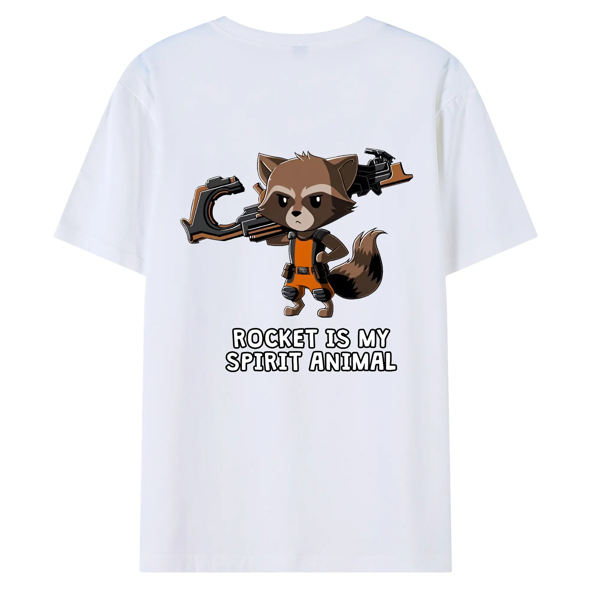 アベンジャーズ (Avenjāzu) グッズ ロケット(Roketto) - 綿100％ 半袖Tシャツ ・ バックプリント ・ 快適 通気性 ・ 日常使い 散歩 スポーツ用