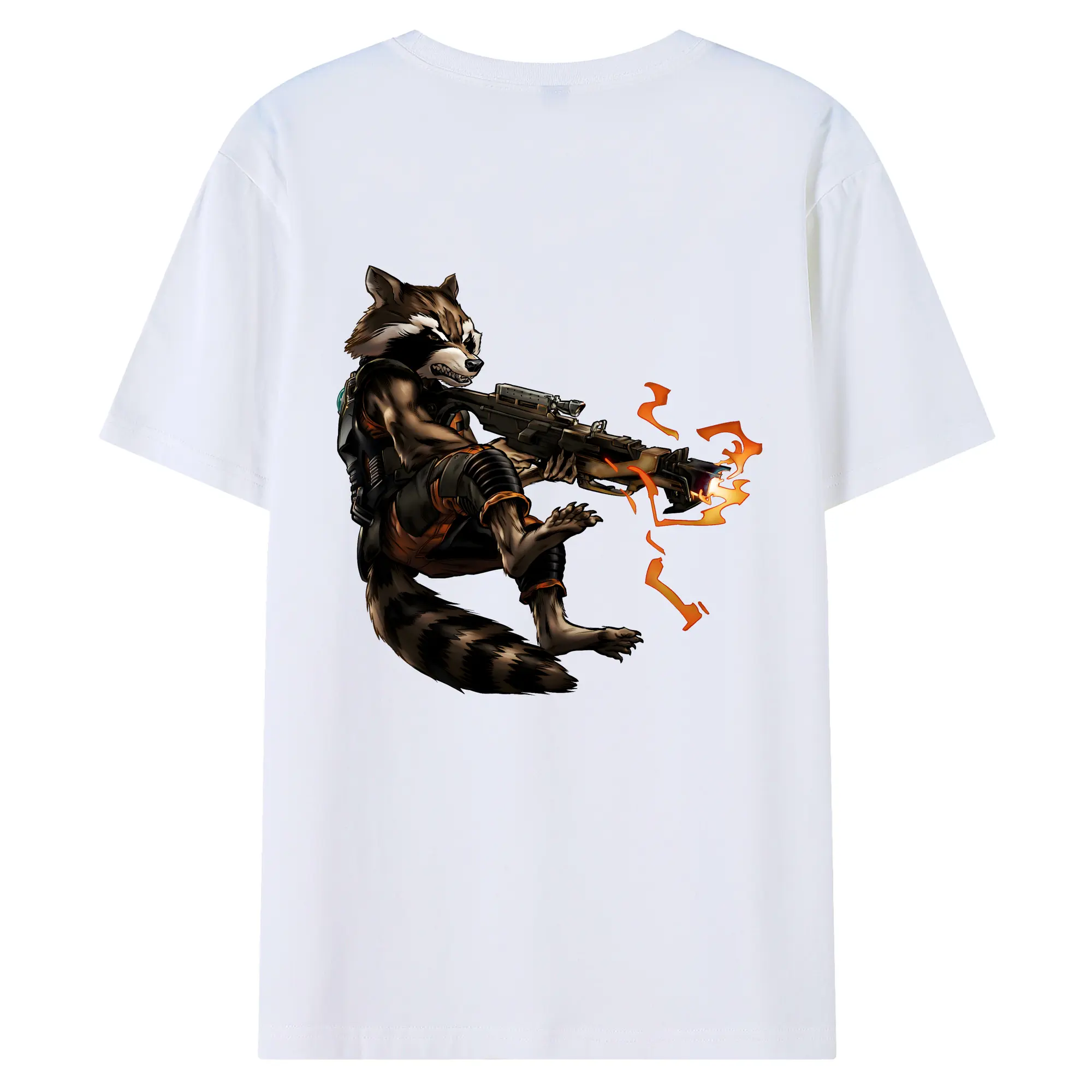 アベンジャーズ (Avenjāzu) グッズ ロケット(Roketto) - 綿100％ 半袖Tシャツ ・ バックプリント ・ 快適 通気性 ・ 日常使い 散歩 スポーツ用