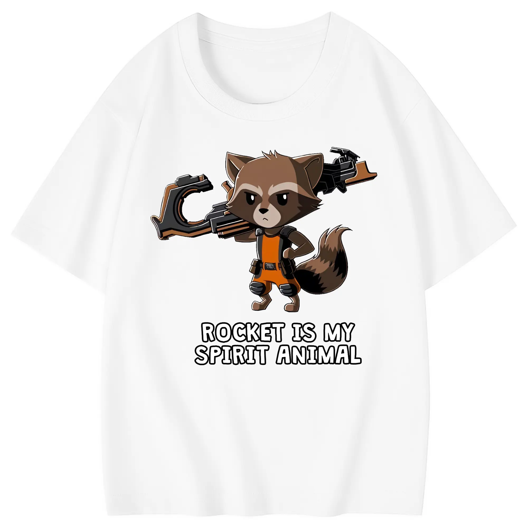 アベンジャーズ (Avenjāzu) グッズ ロケット(Roketto) - 綿100％ キッズTシャツ ・ フロントプリント ・ 快適 通気性 ・ スポーツ カジュアル 散歩用