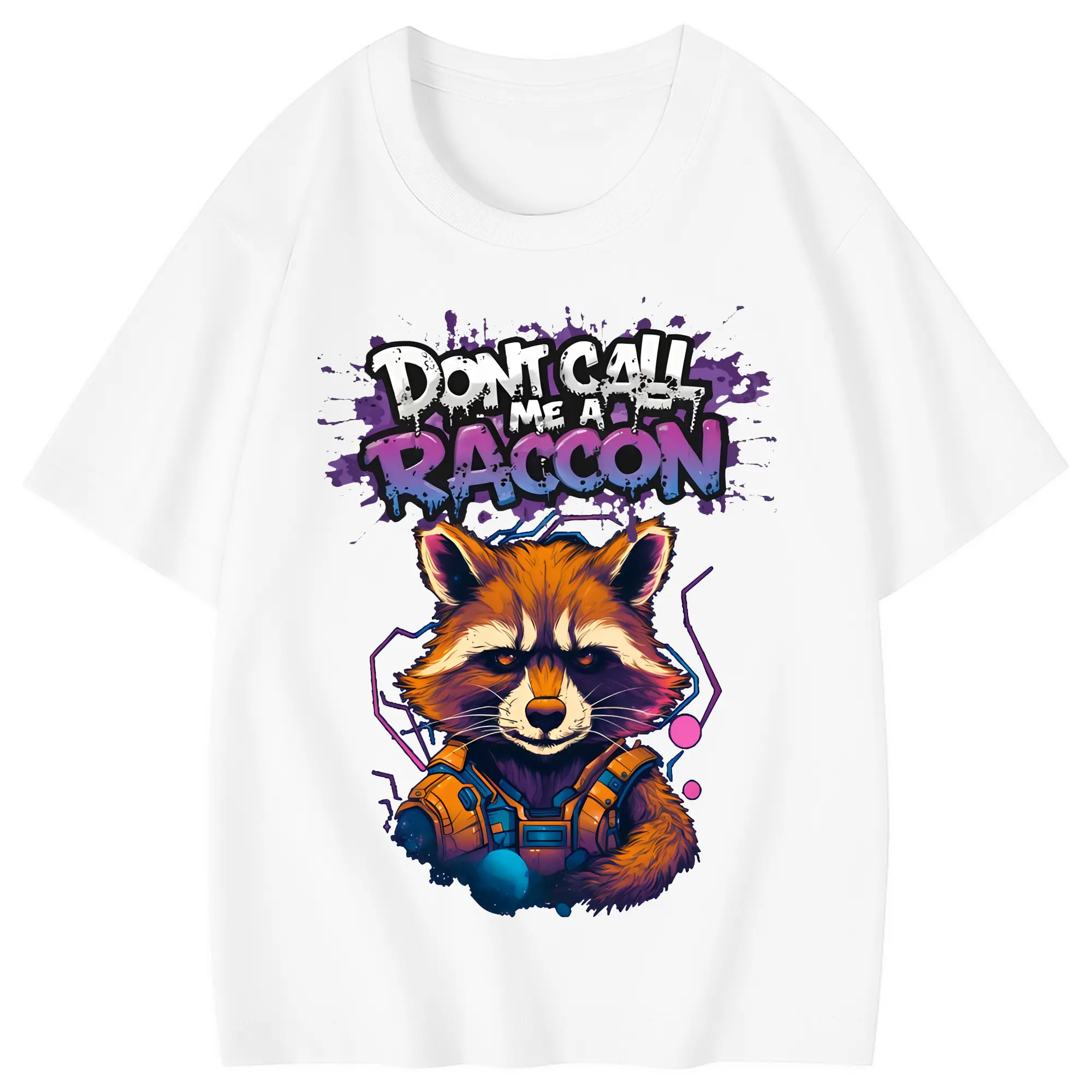 アベンジャーズ (Avenjāzu) グッズ ロケット(Roketto) - 綿100％ キッズTシャツ ・ フロントプリント ・ 快適 通気性 ・ スポーツ カジュアル 散歩用