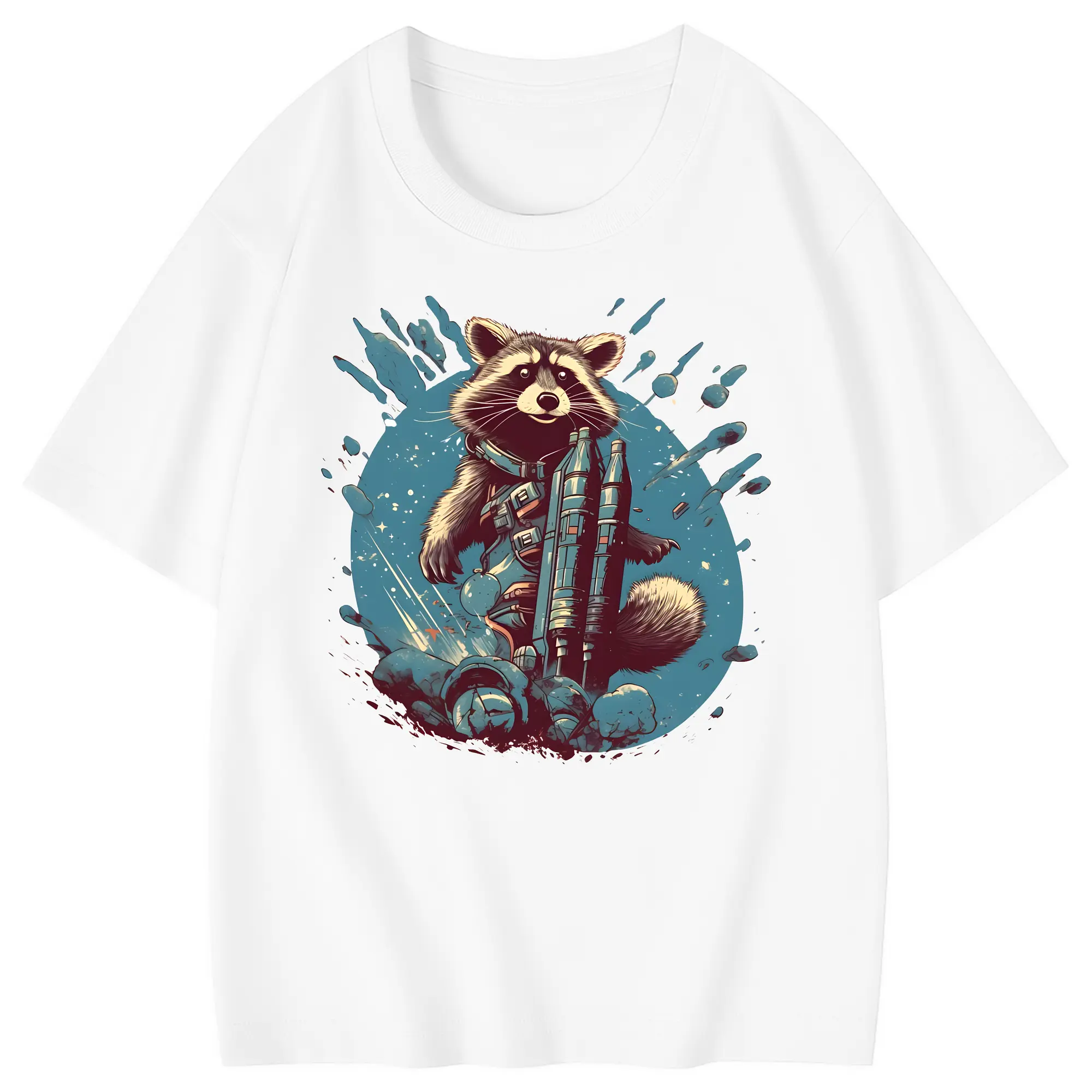 アベンジャーズ (Avenjāzu) グッズ ロケット(Roketto) - 綿100％ キッズTシャツ ・ フロントプリント ・ 快適 通気性 ・ スポーツ カジュアル 散歩用