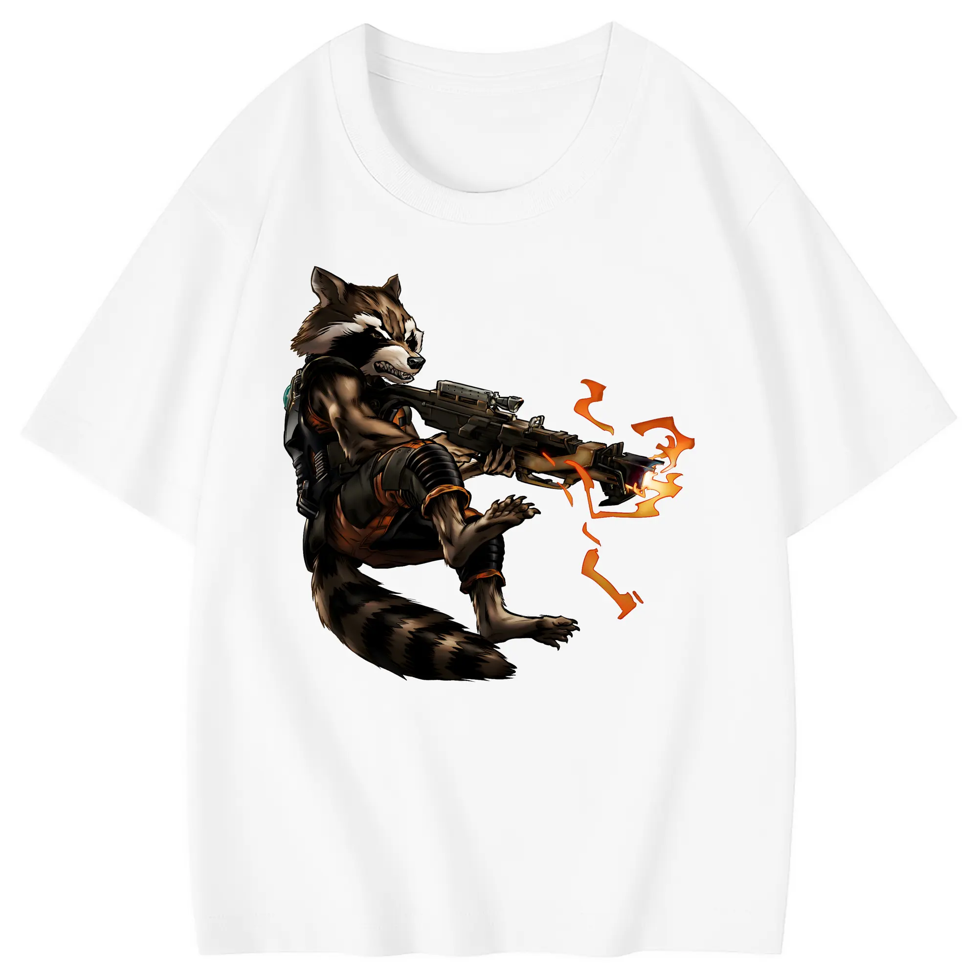 アベンジャーズ (Avenjāzu) グッズ ロケット(Roketto) - 綿100％ キッズTシャツ ・ フロントプリント ・ 快適 通気性 ・ スポーツ カジュアル 散歩用