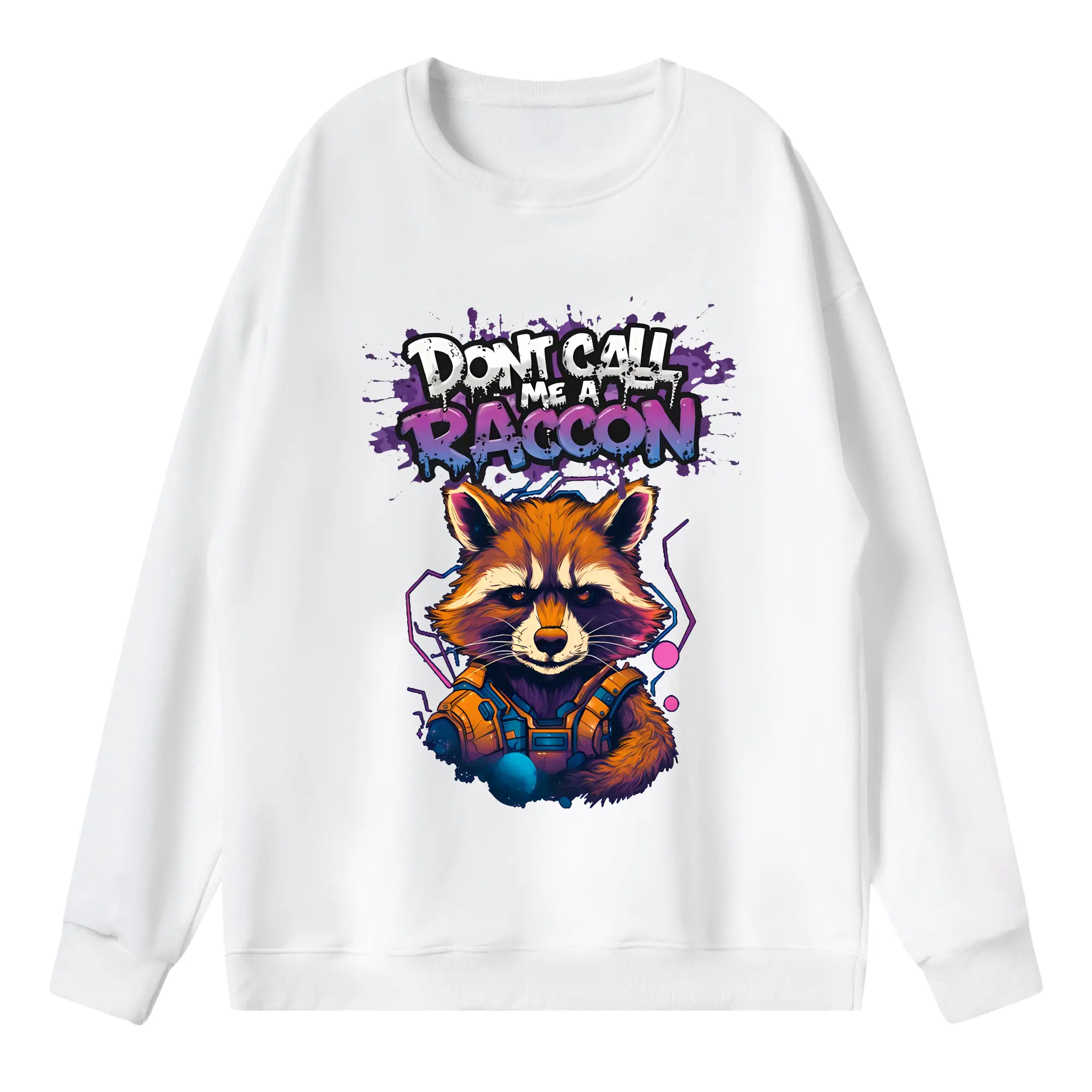 アベンジャーズ (Avenjāzu) グッズ ロケット(Roketto) - 薄手 クルーネック スウェット 裏毛260g · ポリエステル 春秋向け カジュアル 男女兼用 · トレーナー デイリー スポーツ 散歩に最適