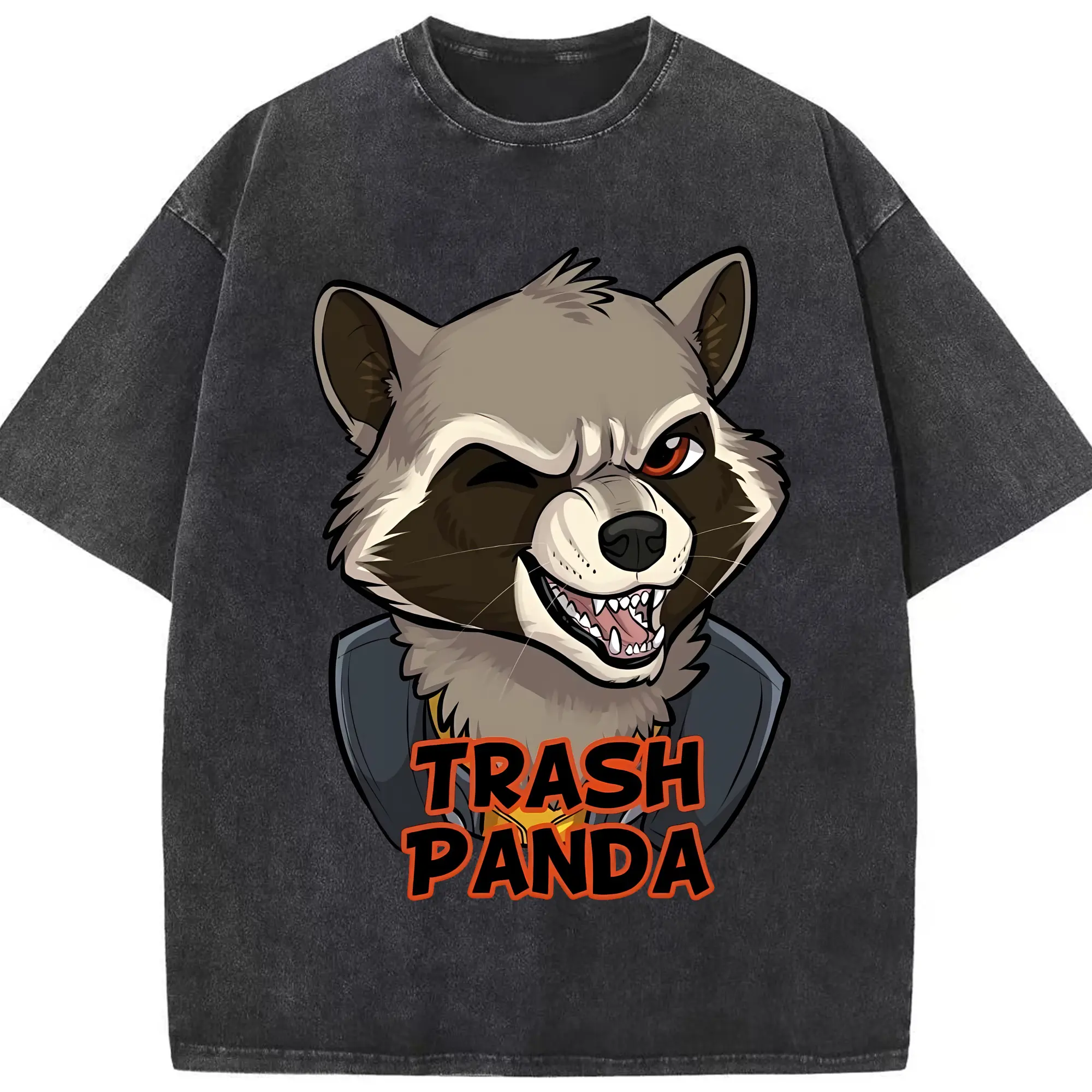 アベンジャーズ (Avenjāzu) グッズ ロケット(Roketto) - 綿100％ ヴィンテージ風 半袖Tシャツ ・ フロントプリント ・ 柔らか肌触り ・ 通気性 快適 ・ スポーツ カジュアル 外出用