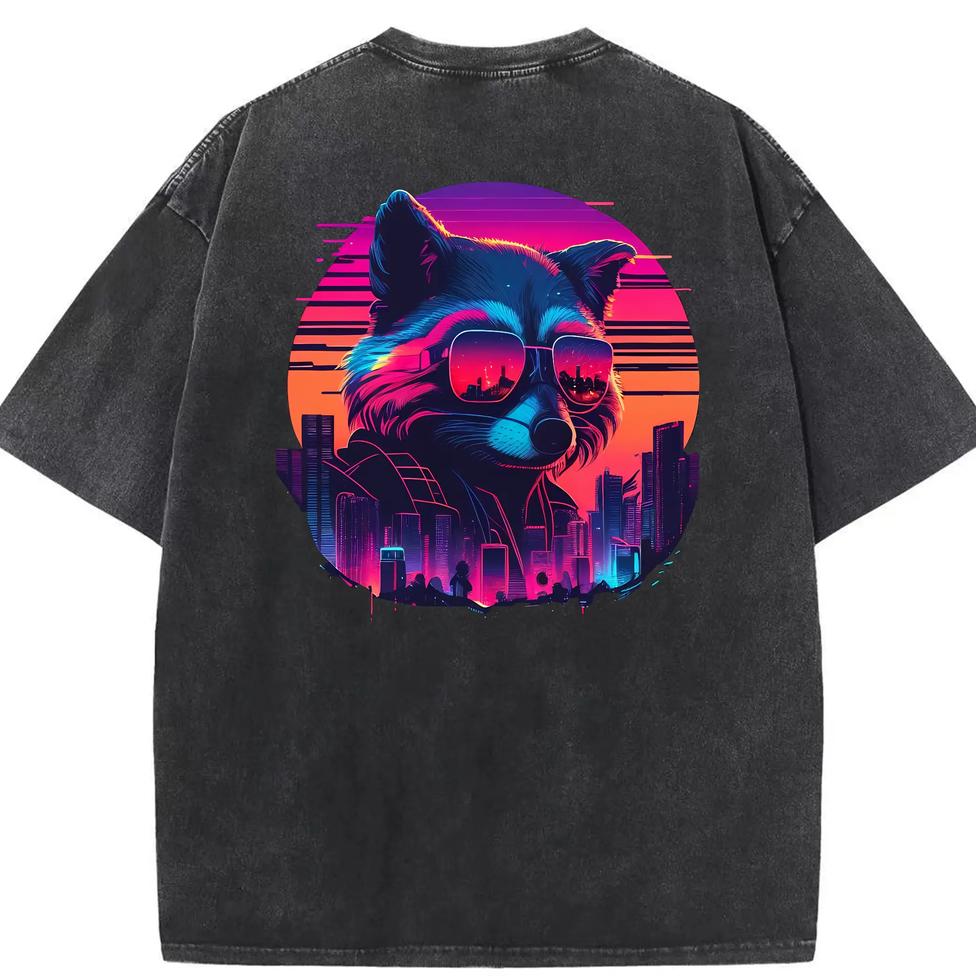 アベンジャーズ (Avenjāzu) グッズ ロケット(Roketto) - 綿100％ ヴィンテージ風 半袖Tシャツ ・ 背面プリント ・ 柔らか肌触り ・ 通気性 快適 ・ スポーツ カジュアル 外出用