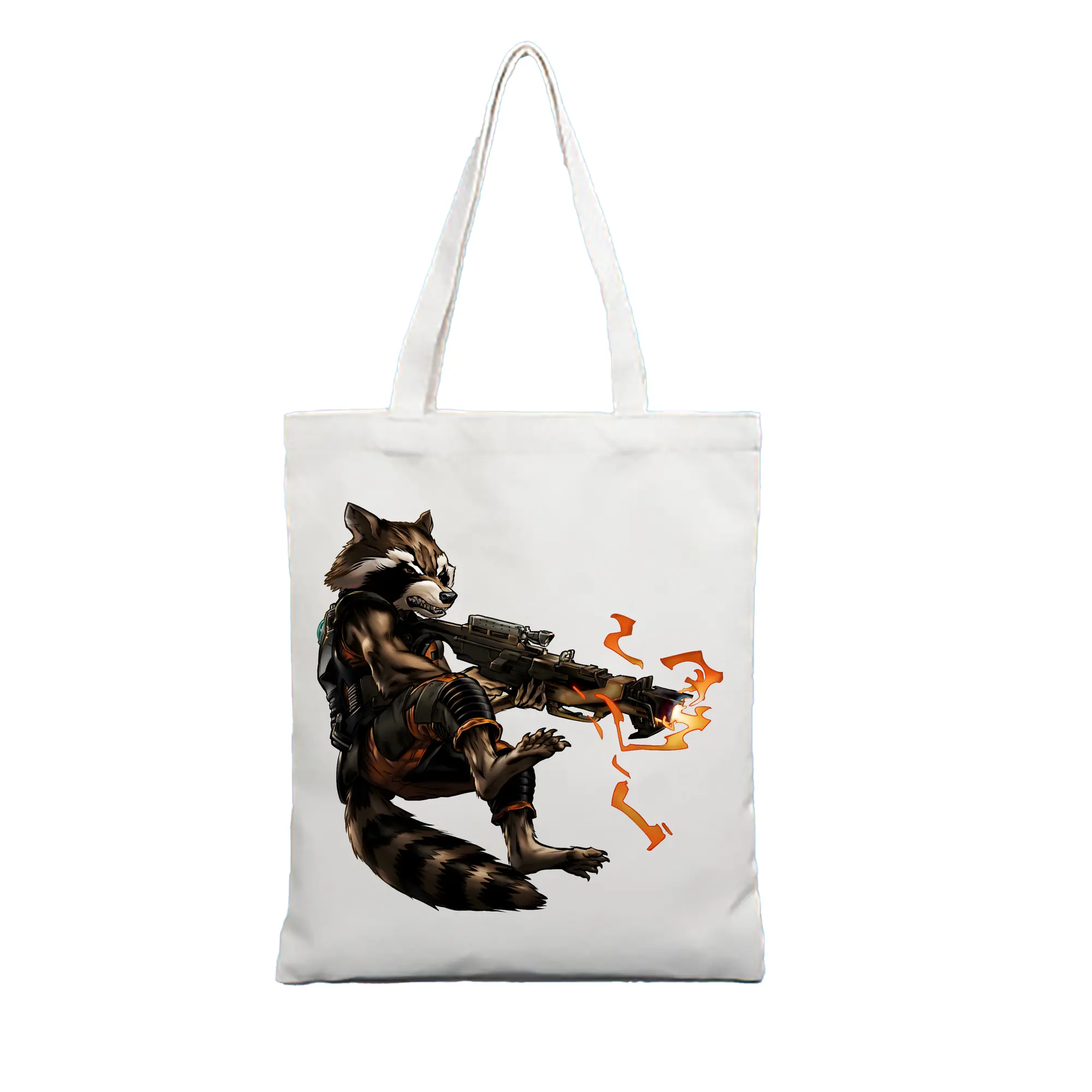 アベンジャーズ (Avenjāzu) グッズ ロケット(Roketto) - 縦型キャンバス手提げバッグ（トートバッグ） ・ キャンバス素材 ・ ショッピング用 ・ 軽量 丈夫 お手入れ簡単