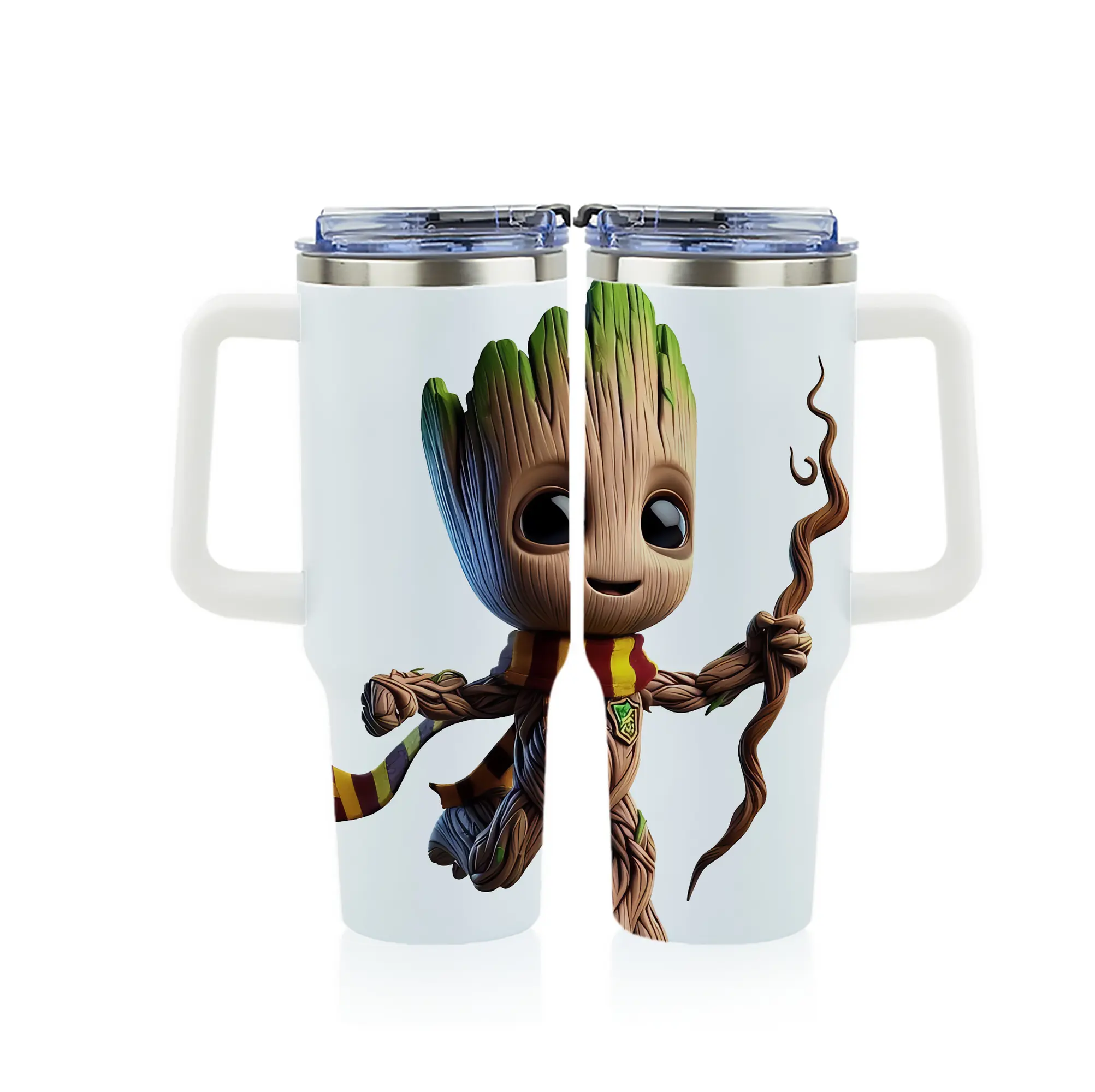アベンジャーズ (Avenjāzu) グッズ グルート（Groot） - 1200mL フルプリント車用タンブラー ・ 304ステンレス 内側 ・ 201ステンレス 外側 ・ 保温 保冷 ・ 通勤 ドライブ アウトドア用