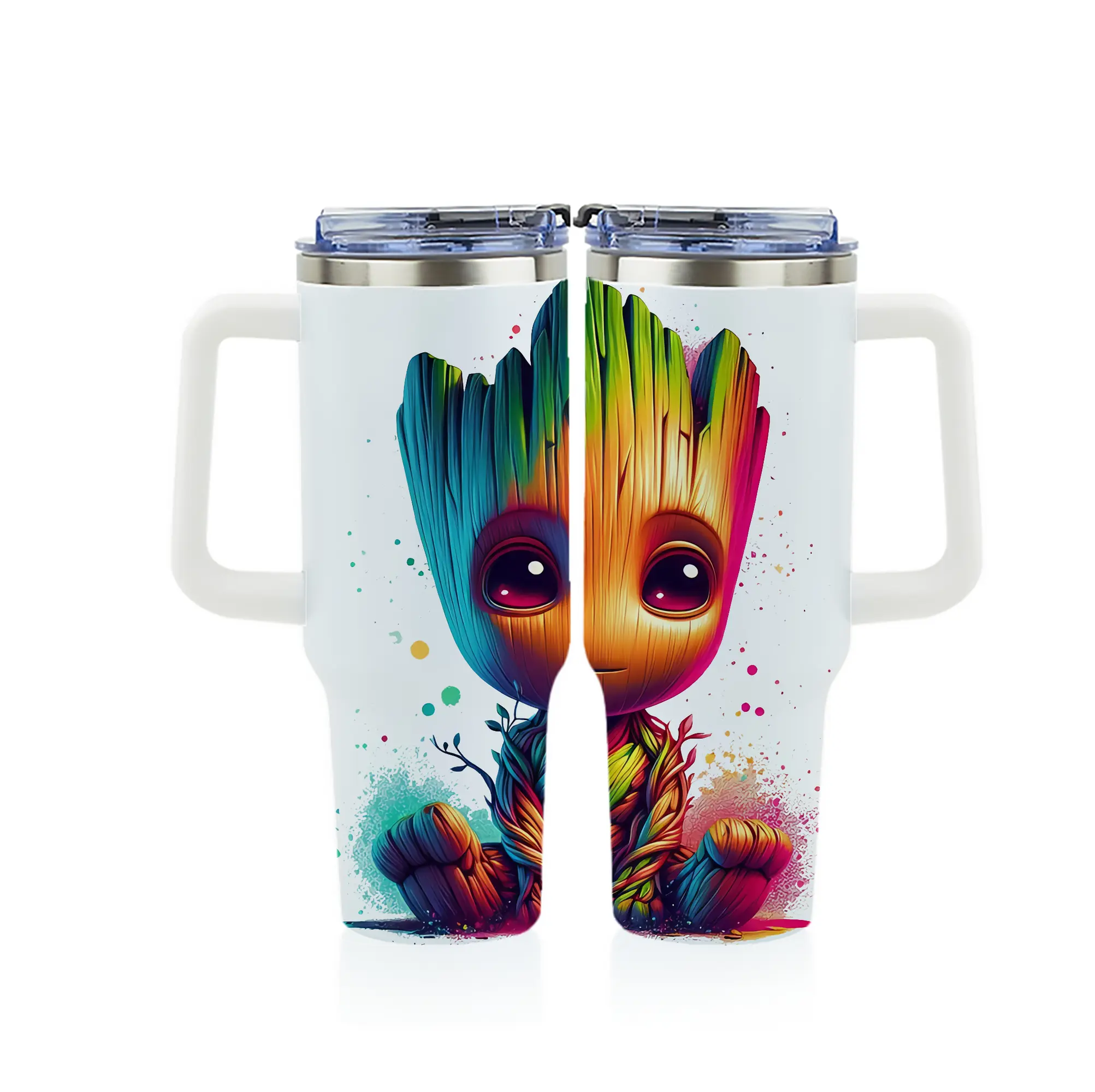 アベンジャーズ (Avenjāzu) グッズ グルート（Groot） - 1200mL フルプリント車用タンブラー ・ 304ステンレス 内側 ・ 201ステンレス 外側 ・ 保温 保冷 ・ 通勤 ドライブ アウトドア用