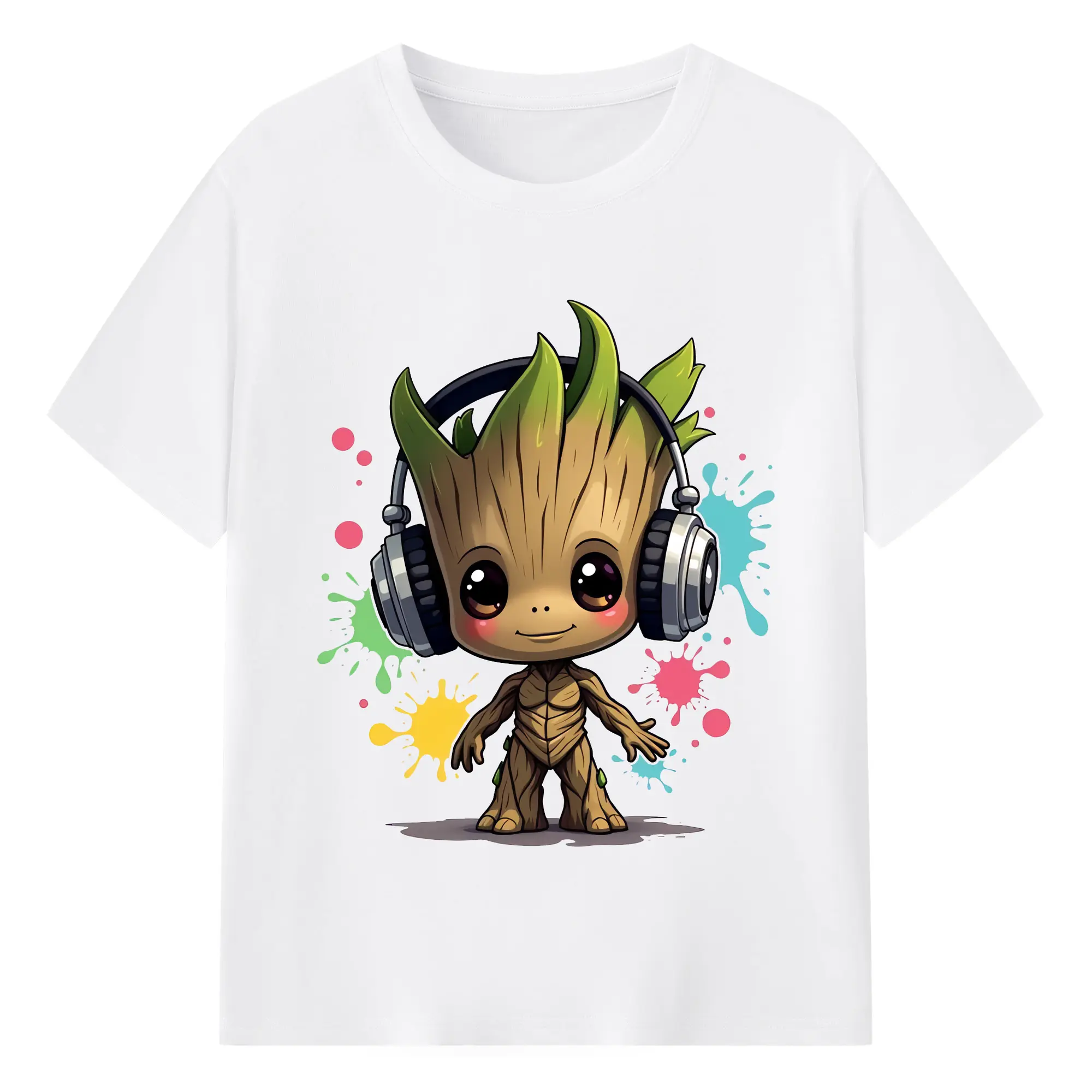 アベンジャーズ (Avenjāzu) グッズ グルート（Groot） - 綿100％ 半袖Tシャツ ・ フロントプリント ・ 快適 通気性 ・ 日常使い 散歩 スポーツ用