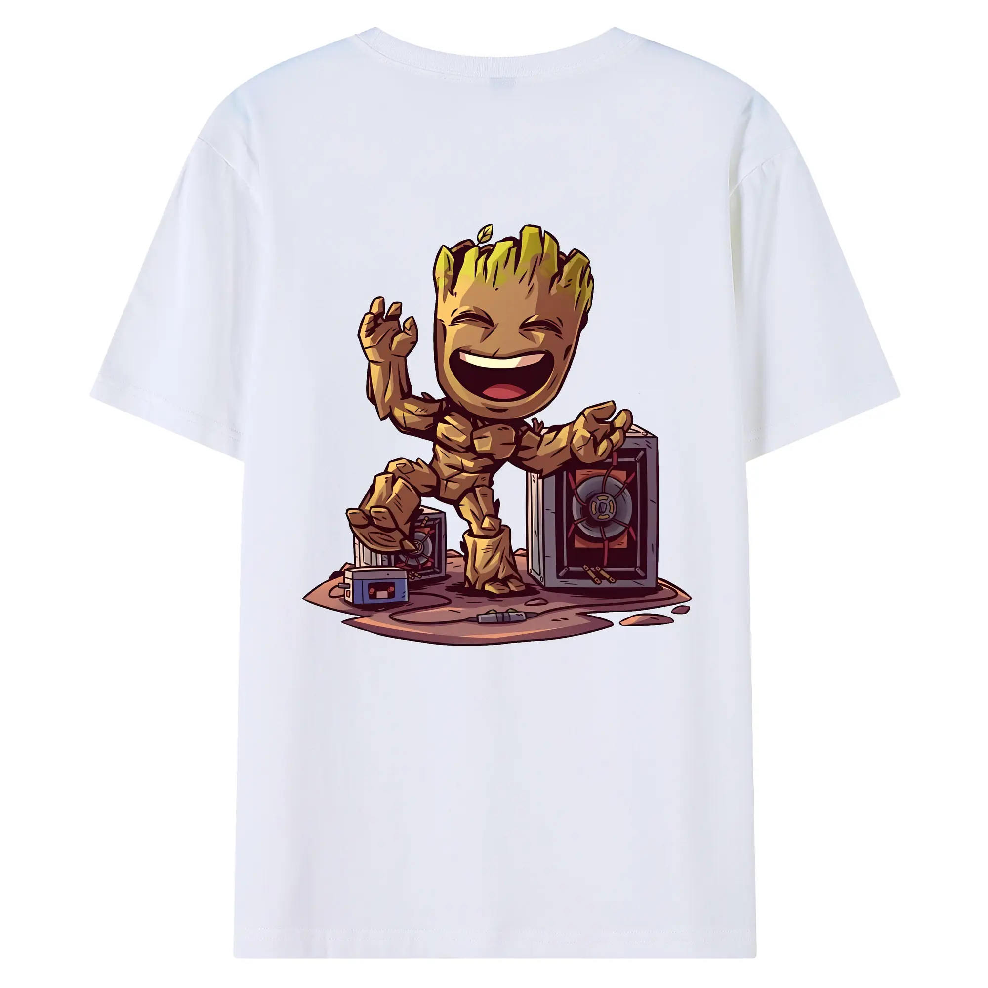 アベンジャーズ (Avenjāzu) グッズ グルート（Groot） - 綿100％ 半袖Tシャツ ・ バックプリント ・ 快適 通気性 ・ 日常使い 散歩 スポーツ用