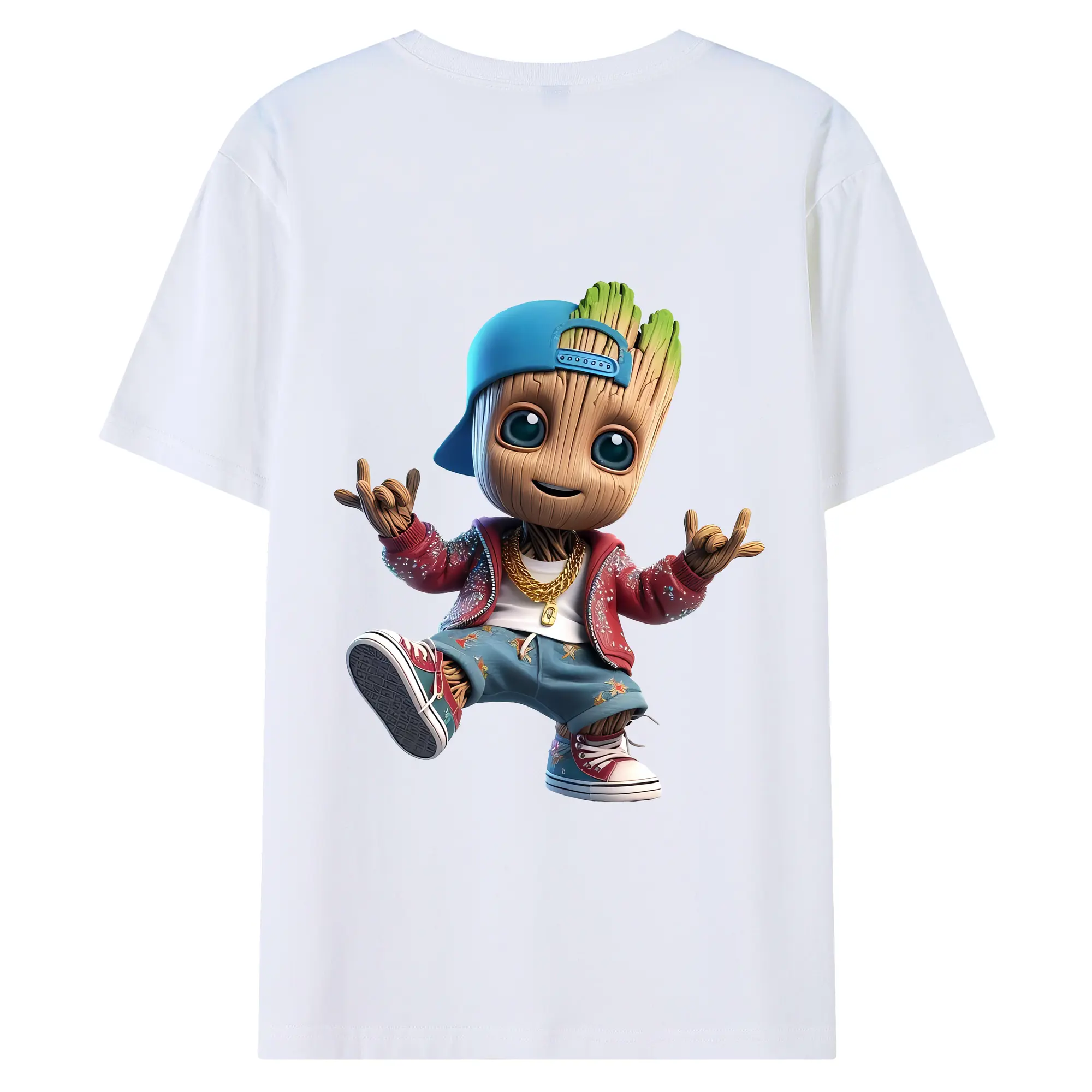 アベンジャーズ (Avenjāzu) グッズ グルート（Groot） - 綿100％ 半袖Tシャツ ・ バックプリント ・ 快適 通気性 ・ 日常使い 散歩 スポーツ用