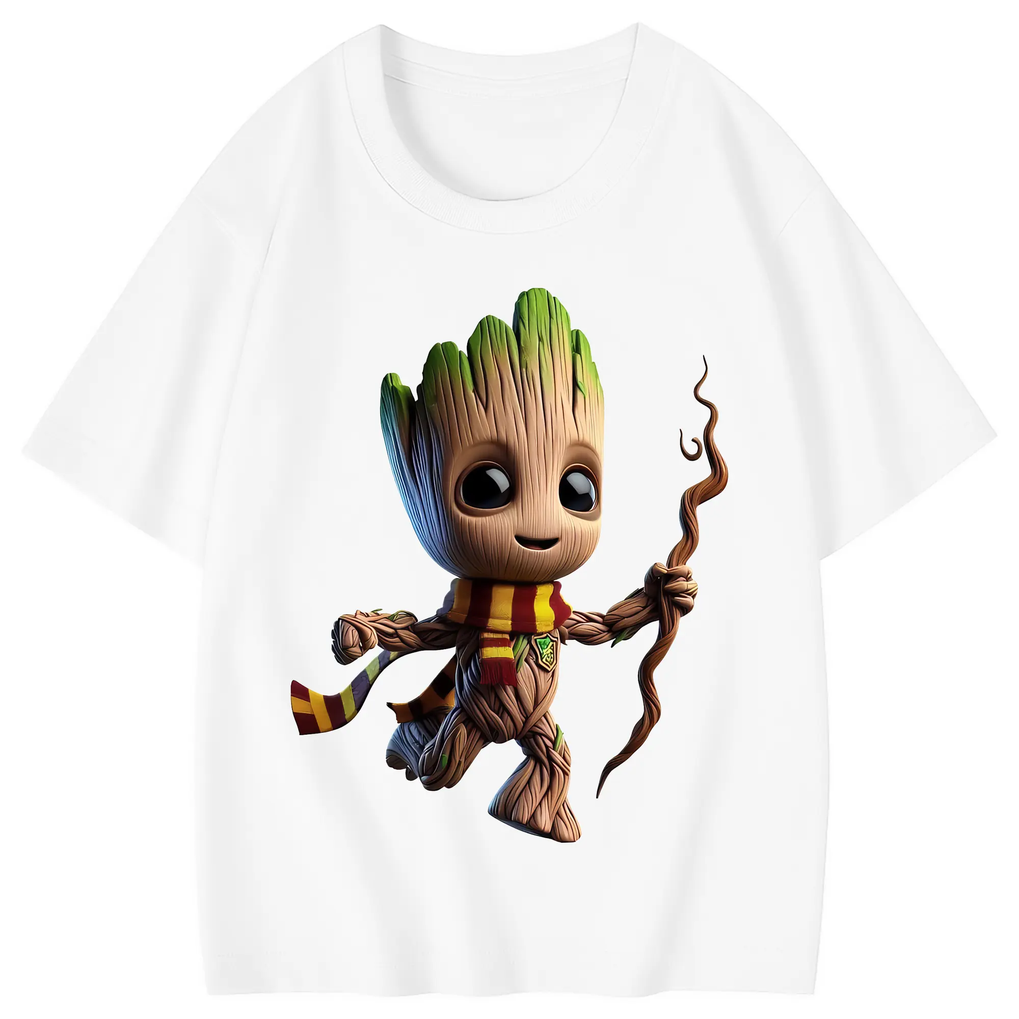 アベンジャーズ (Avenjāzu) グッズ グルート（Groot） - 綿100％ キッズTシャツ ・ フロントプリント ・ 快適 通気性 ・ スポーツ カジュアル 散歩用