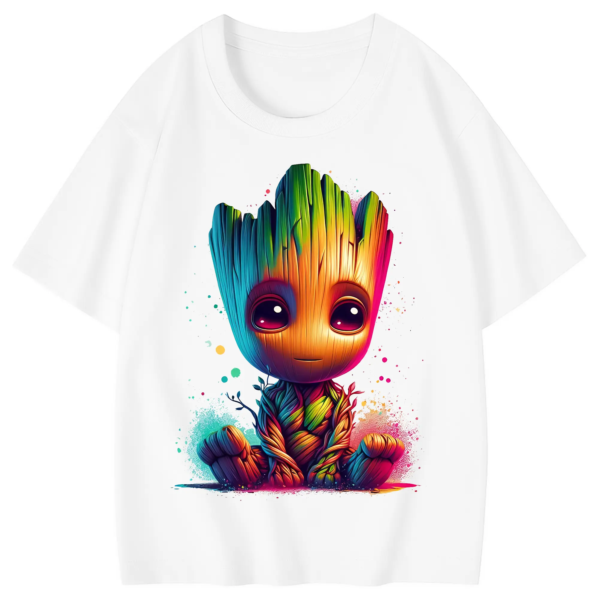 アベンジャーズ (Avenjāzu) グッズ グルート（Groot） - 綿100％ キッズTシャツ ・ フロントプリント ・ 快適 通気性 ・ スポーツ カジュアル 散歩用