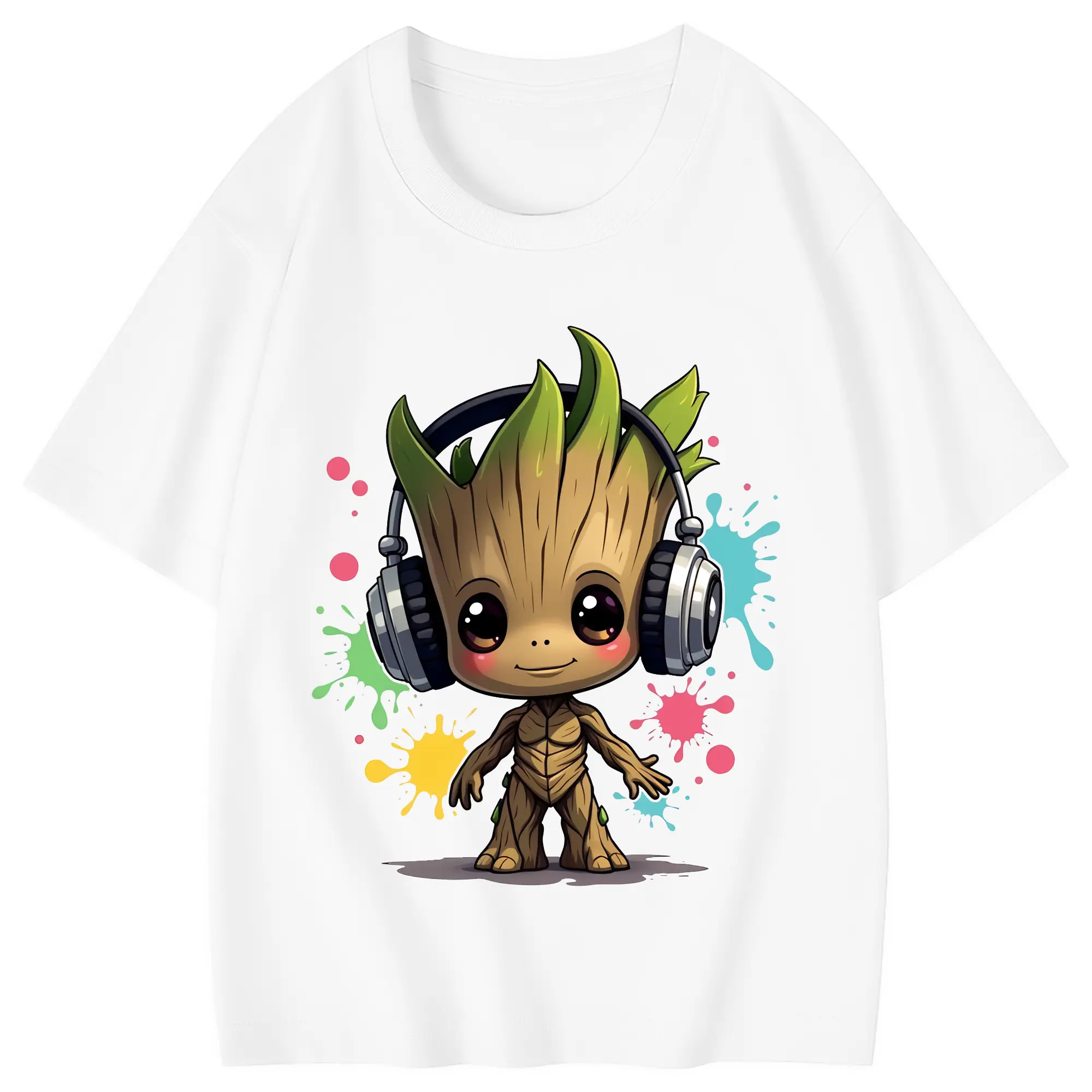 アベンジャーズ (Avenjāzu) グッズ グルート（Groot） - 綿100％ キッズTシャツ ・ フロントプリント ・ 快適 通気性 ・ スポーツ カジュアル 散歩用
