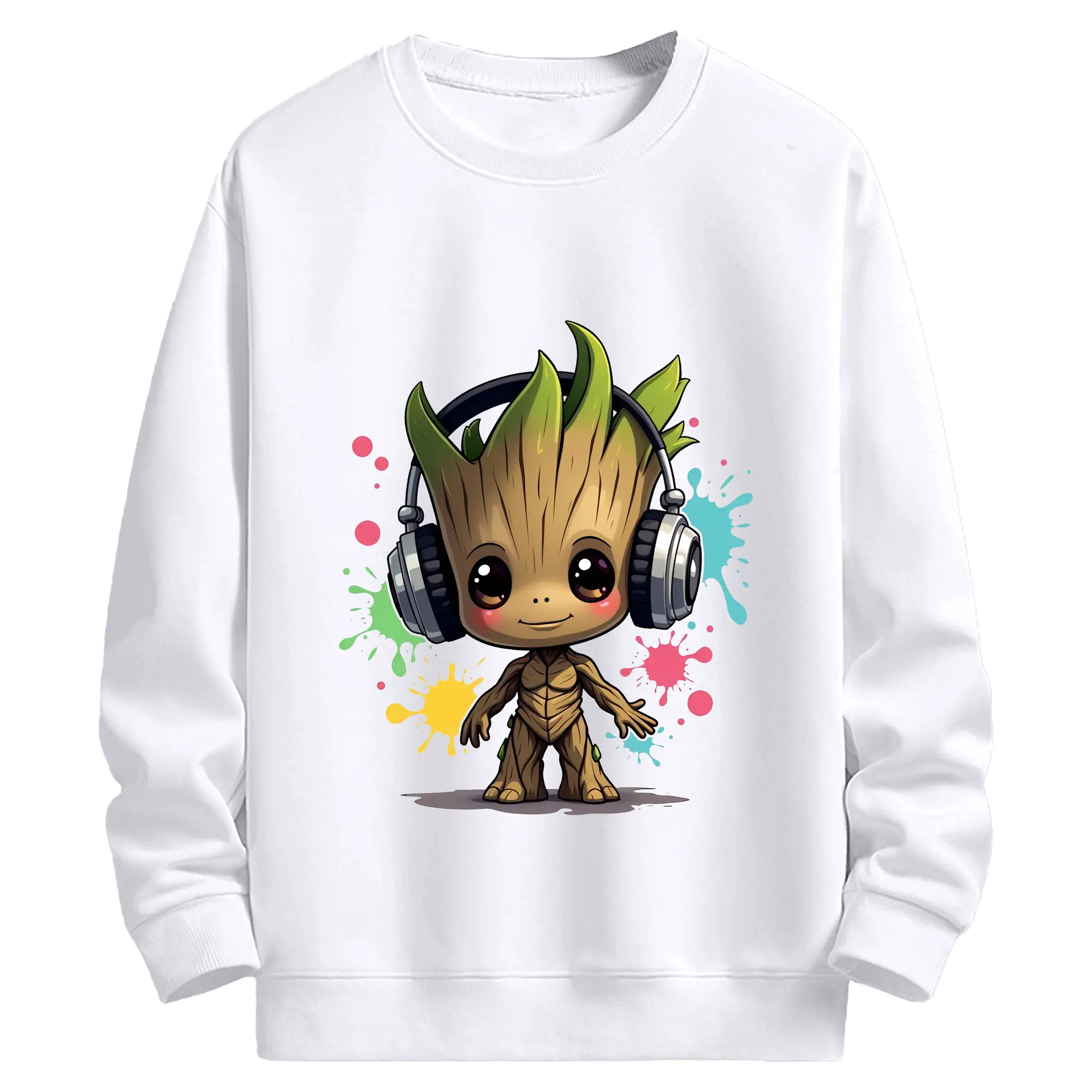 アベンジャーズ (Avenjāzu) グッズ グルート（Groot） - 高品質 クルーネック スウェット ・ コットン59％ ポリエステル41％ ・ ユニセックス 長袖 トレーナー ・ カジュアル デイリー スポーツ 散歩用