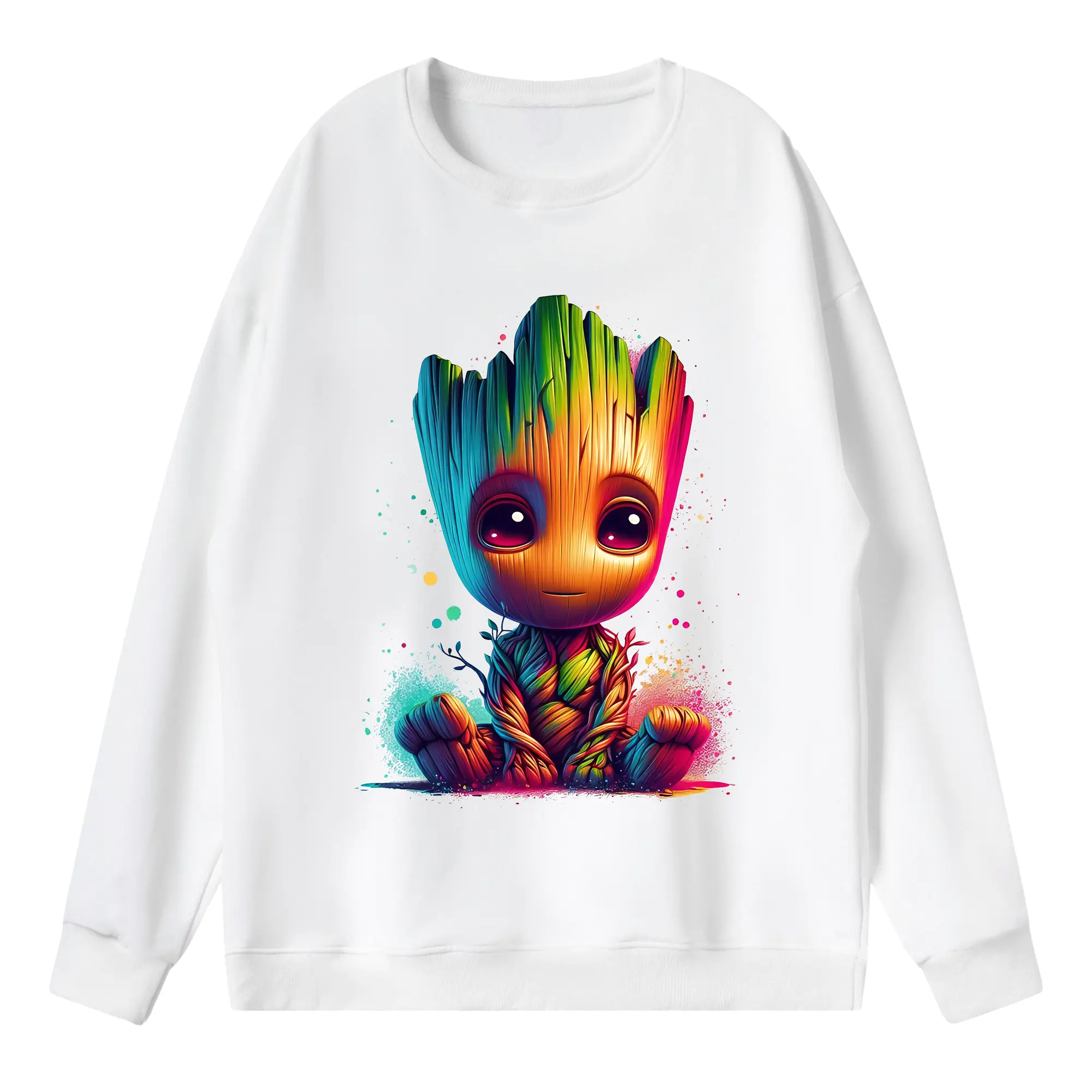 アベンジャーズ (Avenjāzu) グッズ グルート（Groot） - 薄手 クルーネック スウェット 裏毛260g · ポリエステル 春秋向け カジュアル 男女兼用 · トレーナー デイリー スポーツ 散歩に最適