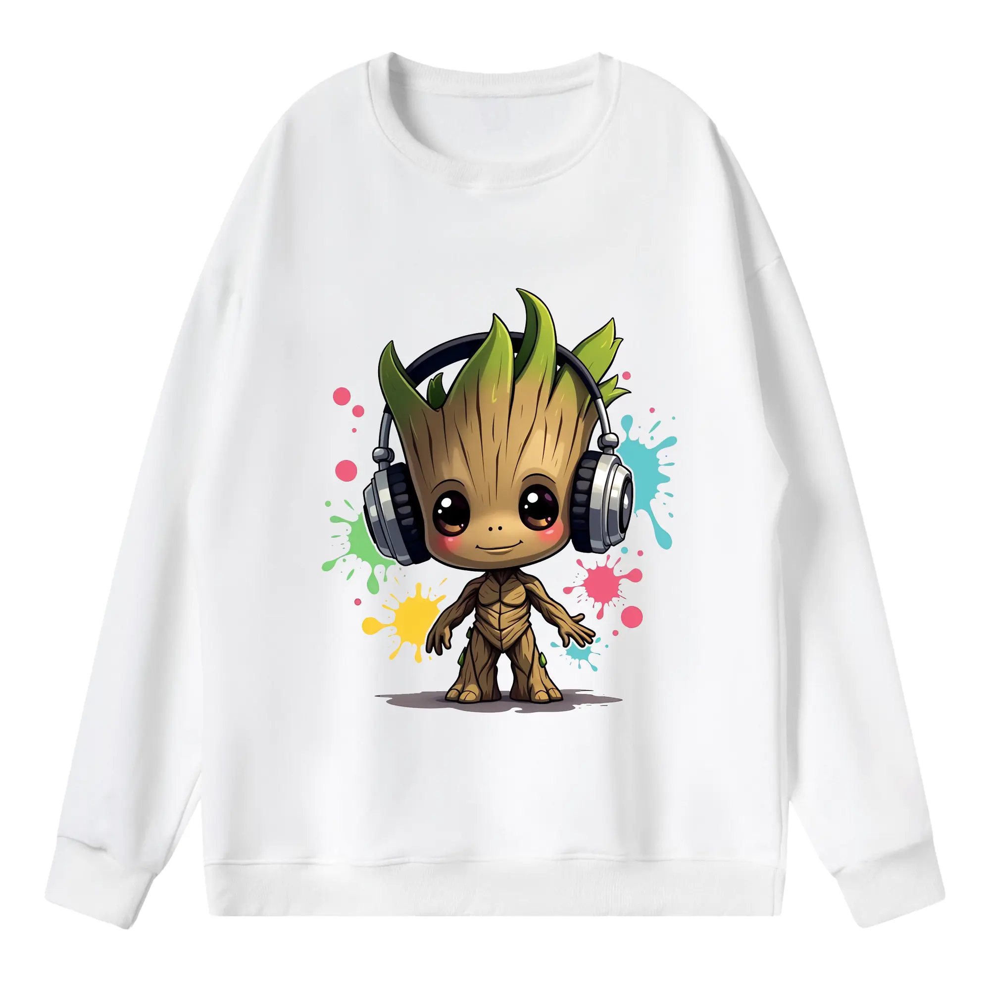 アベンジャーズ (Avenjāzu) グッズ グルート（Groot） - 薄手 クルーネック スウェット 裏毛260g · ポリエステル 春秋向け カジュアル 男女兼用 · トレーナー デイリー スポーツ 散歩に最適