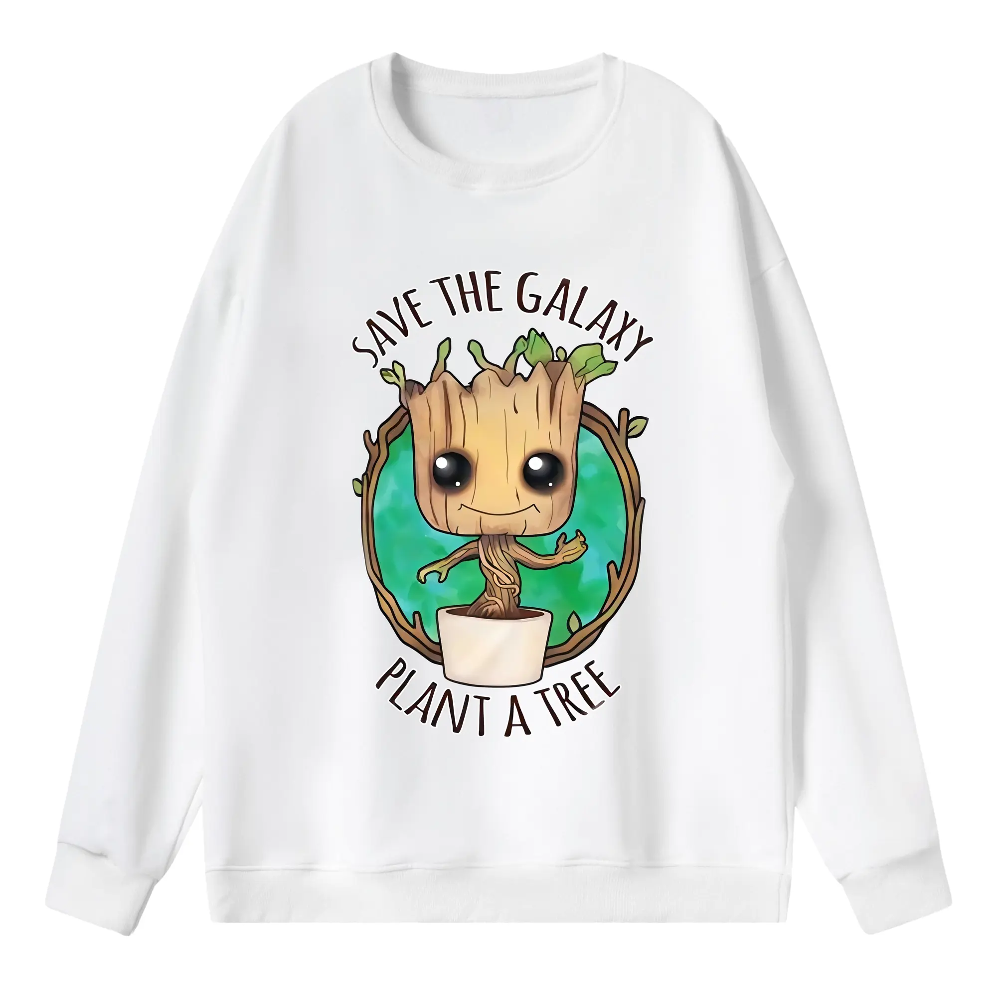 アベンジャーズ (Avenjāzu) グッズ グルート（Groot） - 薄手 クルーネック スウェット 裏毛260g · ポリエステル 春秋向け カジュアル 男女兼用 · トレーナー デイリー スポーツ 散歩に最適