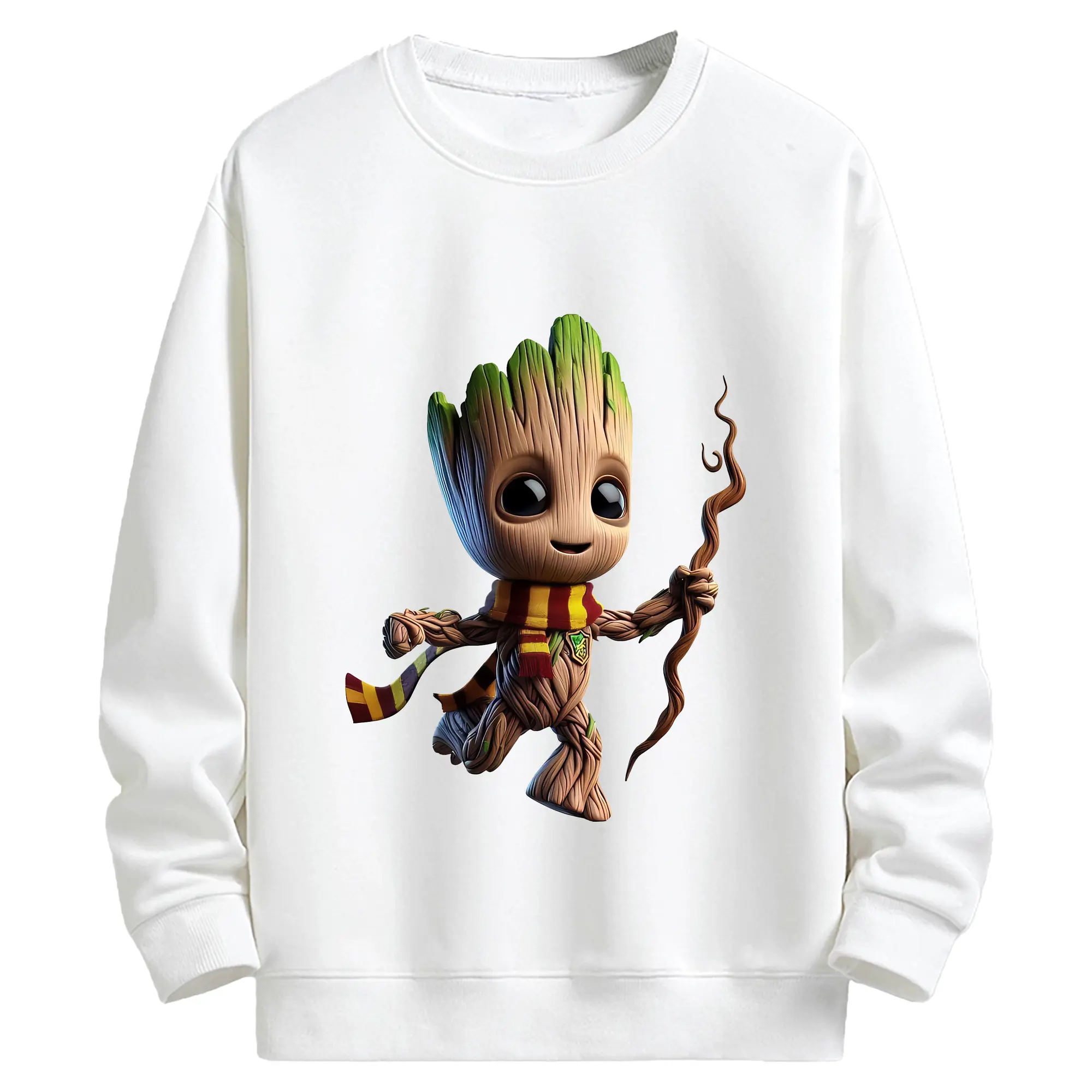 アベンジャーズ (Avenjāzu) グッズ グルート（Groot） - キッズ クルーネックスウェットシャツ ・ フロントプリント ・ 綿80％ ポリエステル20％ ・ 快適 通学 スポーツ 日常使い お散歩用