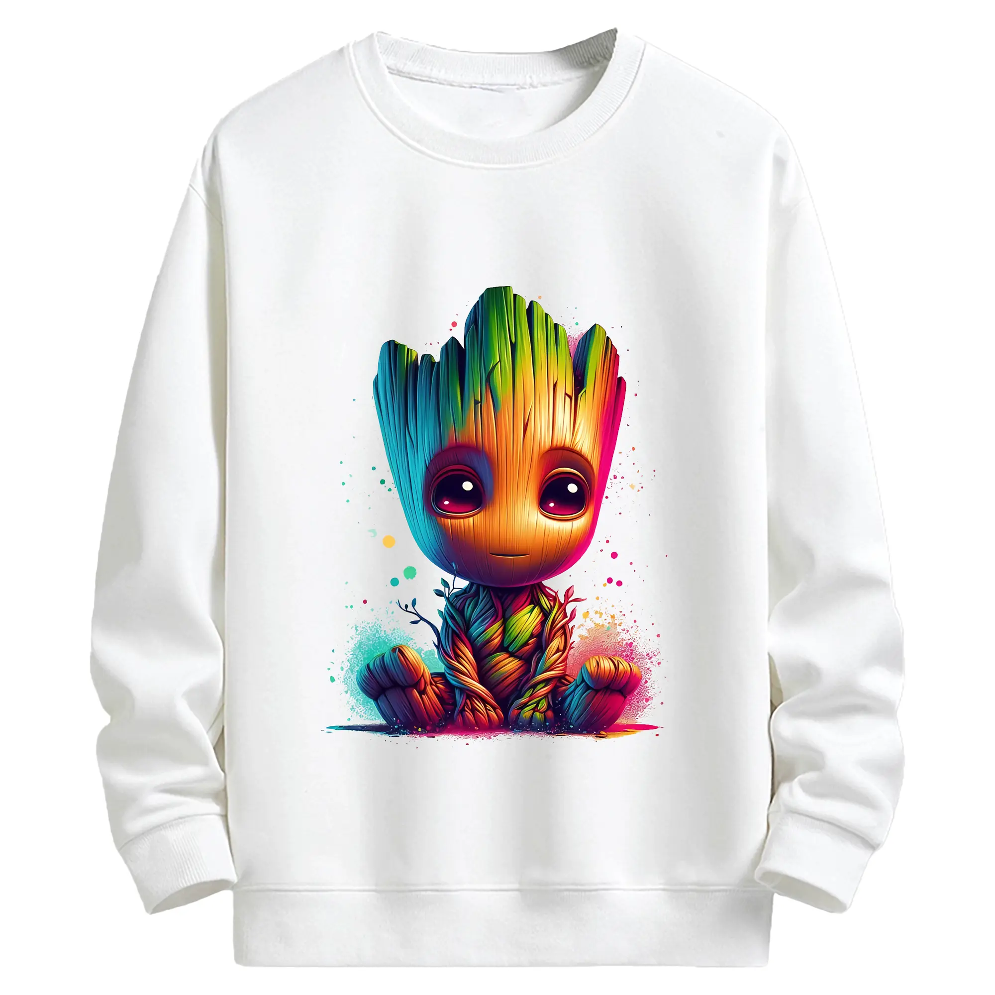 アベンジャーズ (Avenjāzu) グッズ グルート（Groot） - キッズ クルーネックスウェットシャツ ・ フロントプリント ・ 綿80％ ポリエステル20％ ・ 快適 通学 スポーツ 日常使い お散歩用