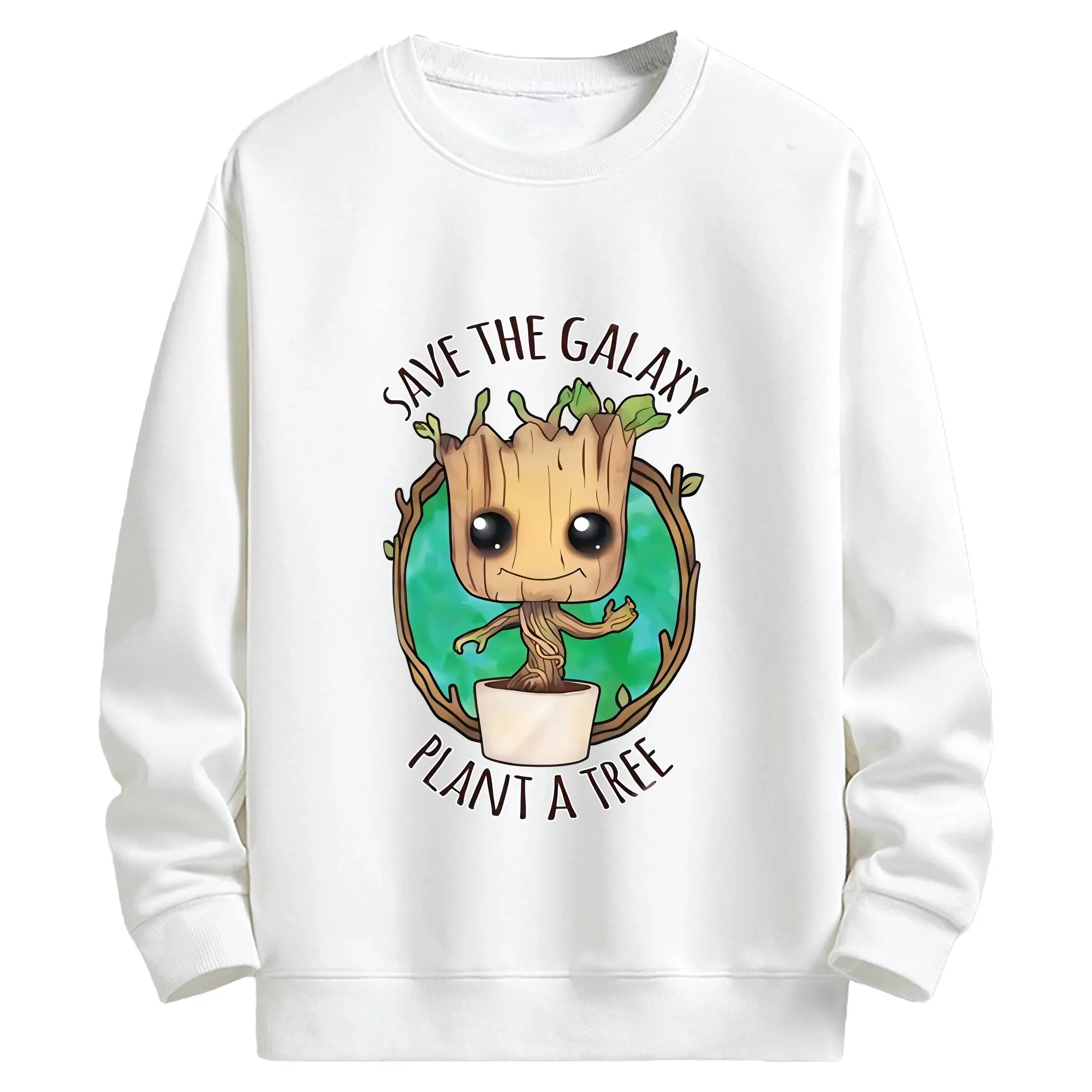 アベンジャーズ (Avenjāzu) グッズ グルート（Groot） - キッズ クルーネックスウェットシャツ ・ フロントプリント ・ 綿80％ ポリエステル20％ ・ 快適 通学 スポーツ 日常使い お散歩用