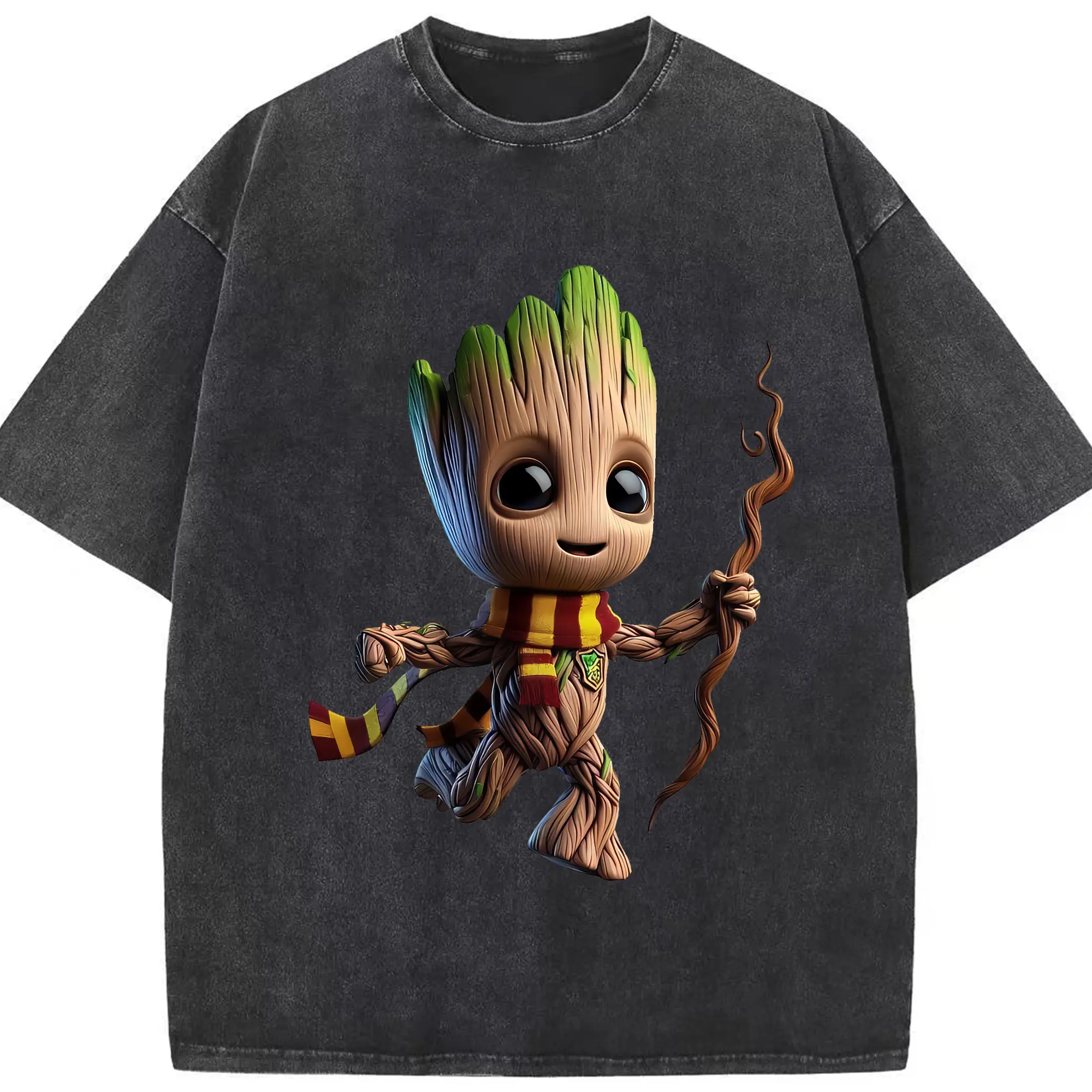 アベンジャーズ (Avenjāzu) グッズ グルート（Groot） - 綿100％ ヴィンテージ風 半袖Tシャツ ・ フロントプリント ・ 柔らか肌触り ・ 通気性 快適 ・ スポーツ カジュアル 外出用