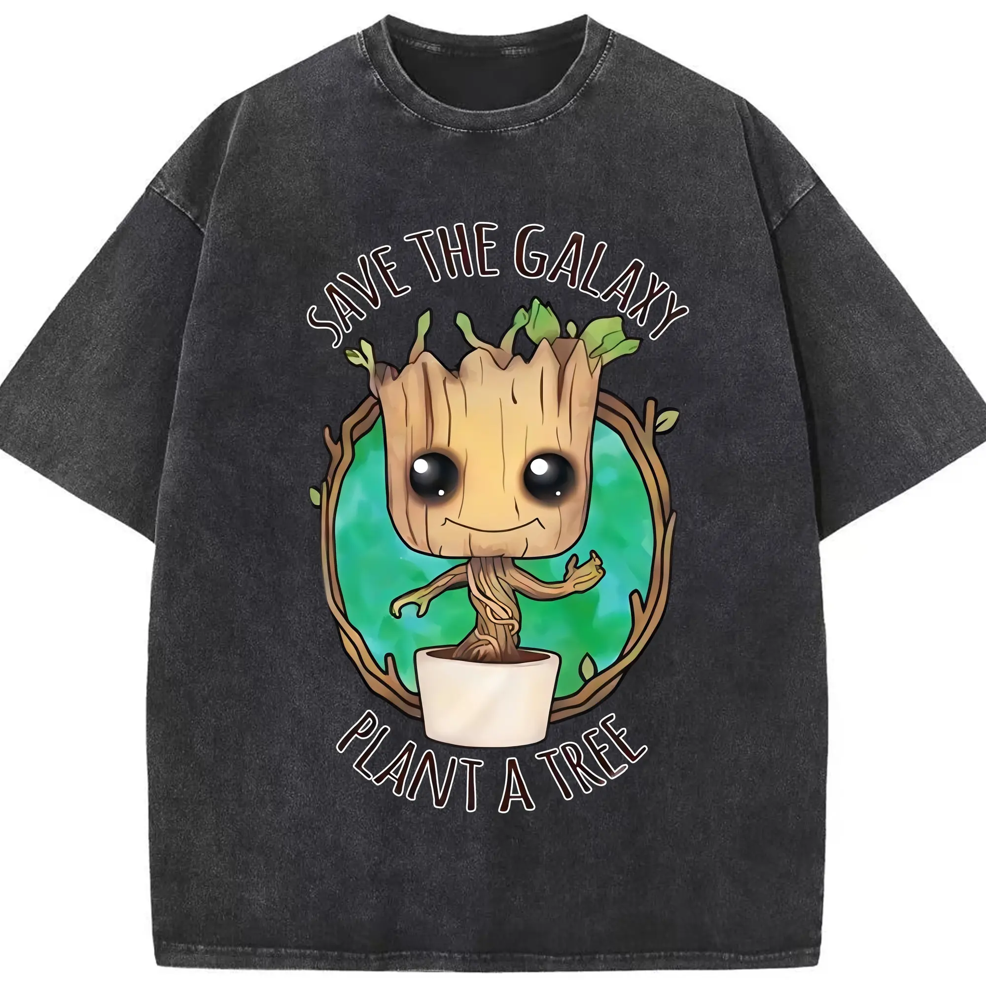 アベンジャーズ (Avenjāzu) グッズ グルート（Groot） - 綿100％ ヴィンテージ風 半袖Tシャツ ・ フロントプリント ・ 柔らか肌触り ・ 通気性 快適 ・ スポーツ カジュアル 外出用