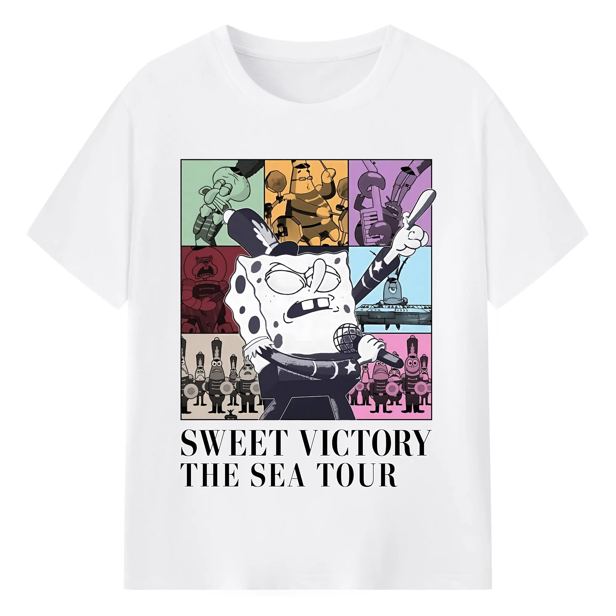 スポンジボブ グッズ スポンジボブ - 綿100％ 半袖Tシャツ ・ フロントプリント ・ 快適 通気性 ・ 日常使い 散歩 スポーツ用