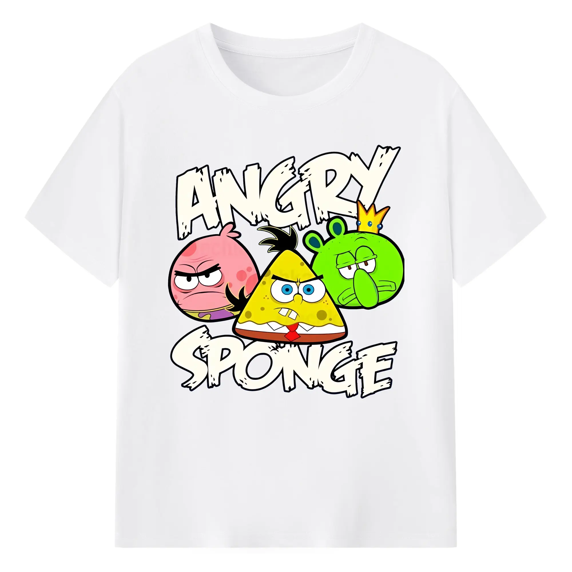 スポンジボブ グッズ スポンジボブ - 綿100％ 半袖Tシャツ ・ フロントプリント ・ 快適 通気性 ・ 日常使い 散歩 スポーツ用