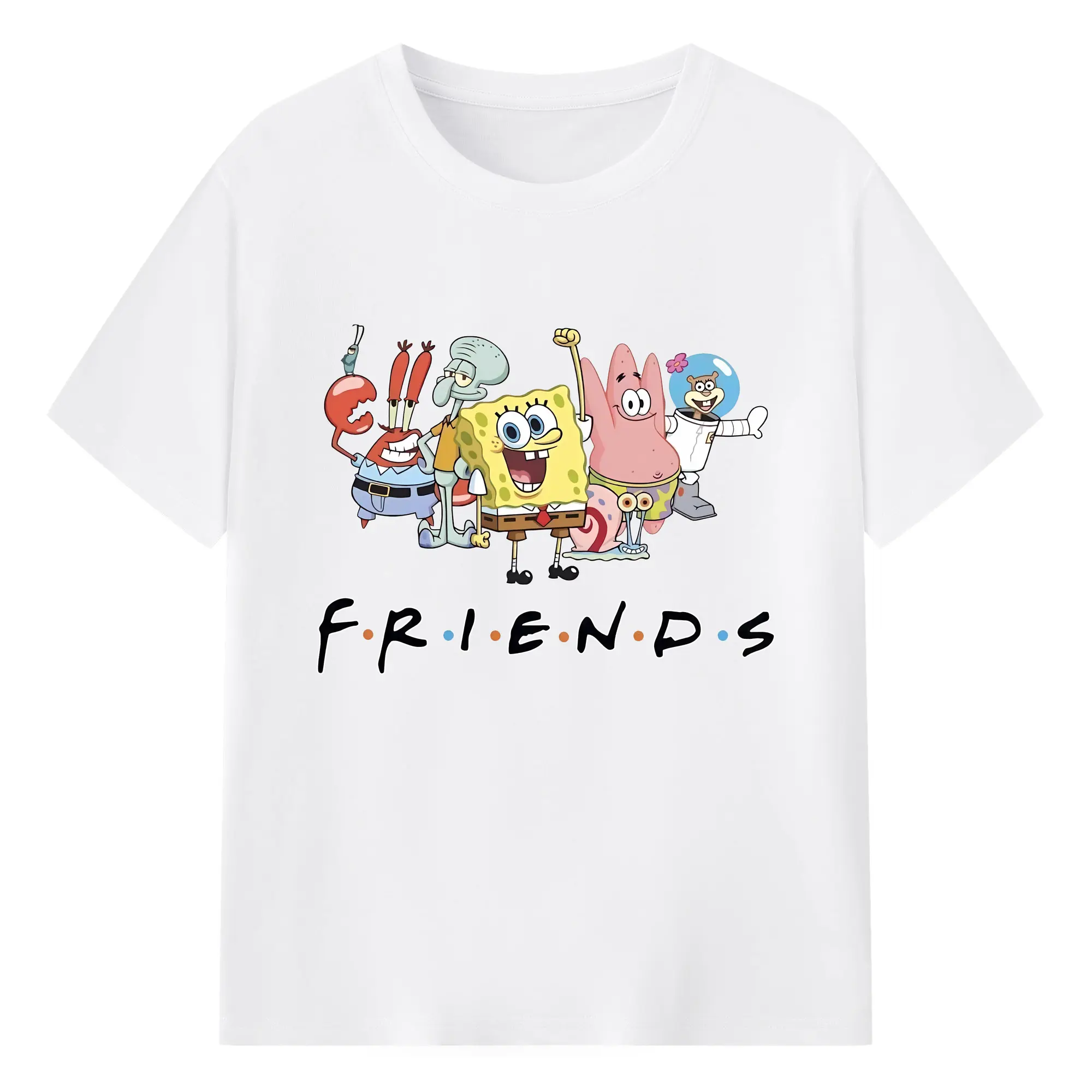 スポンジボブ グッズ スポンジボブ - 綿100％ 半袖Tシャツ ・ フロントプリント ・ 快適 通気性 ・ 日常使い 散歩 スポーツ用