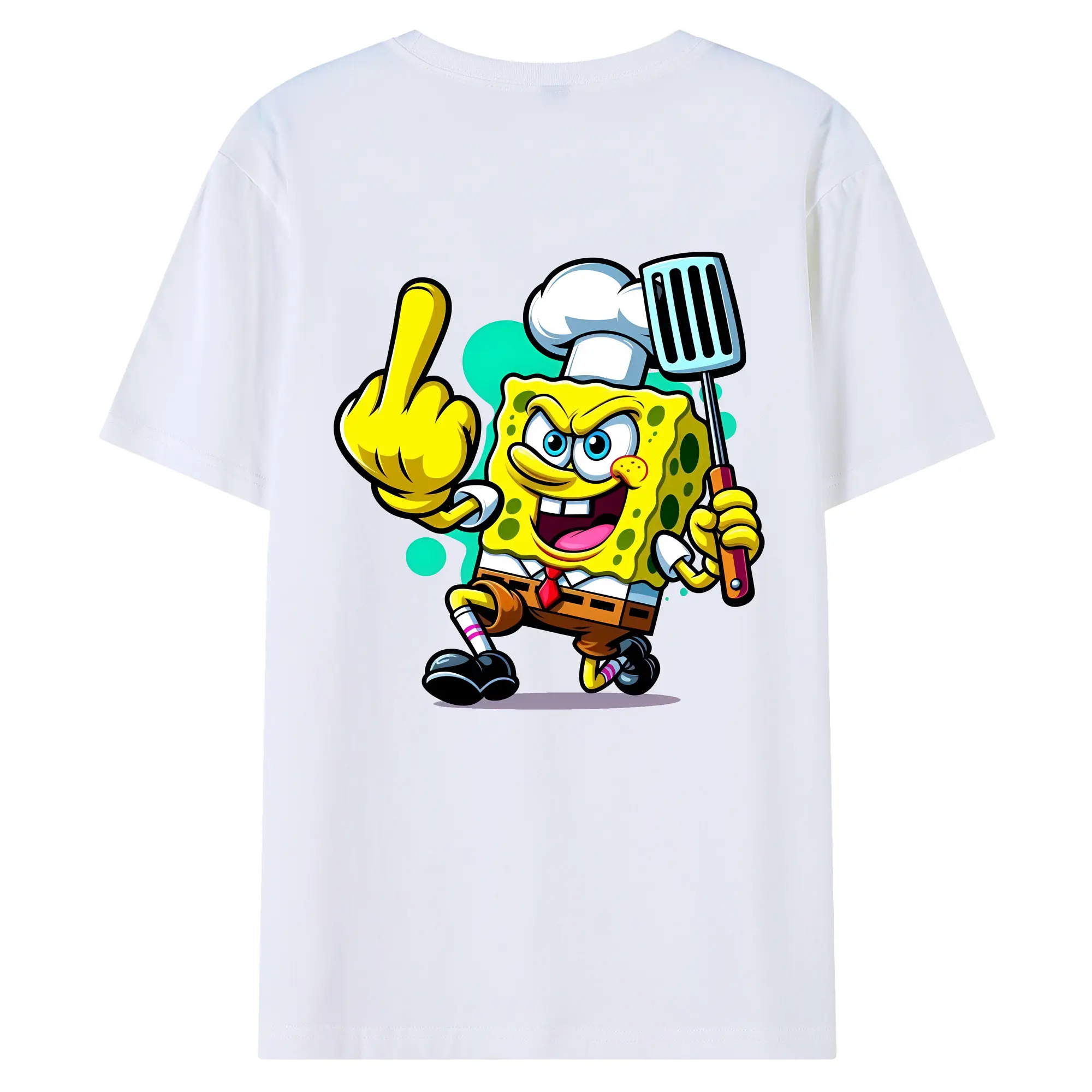 スポンジボブ グッズ スポンジボブ - 綿100％ 半袖Tシャツ ・ バックプリント ・ 快適 通気性 ・ 日常使い 散歩 スポーツ用