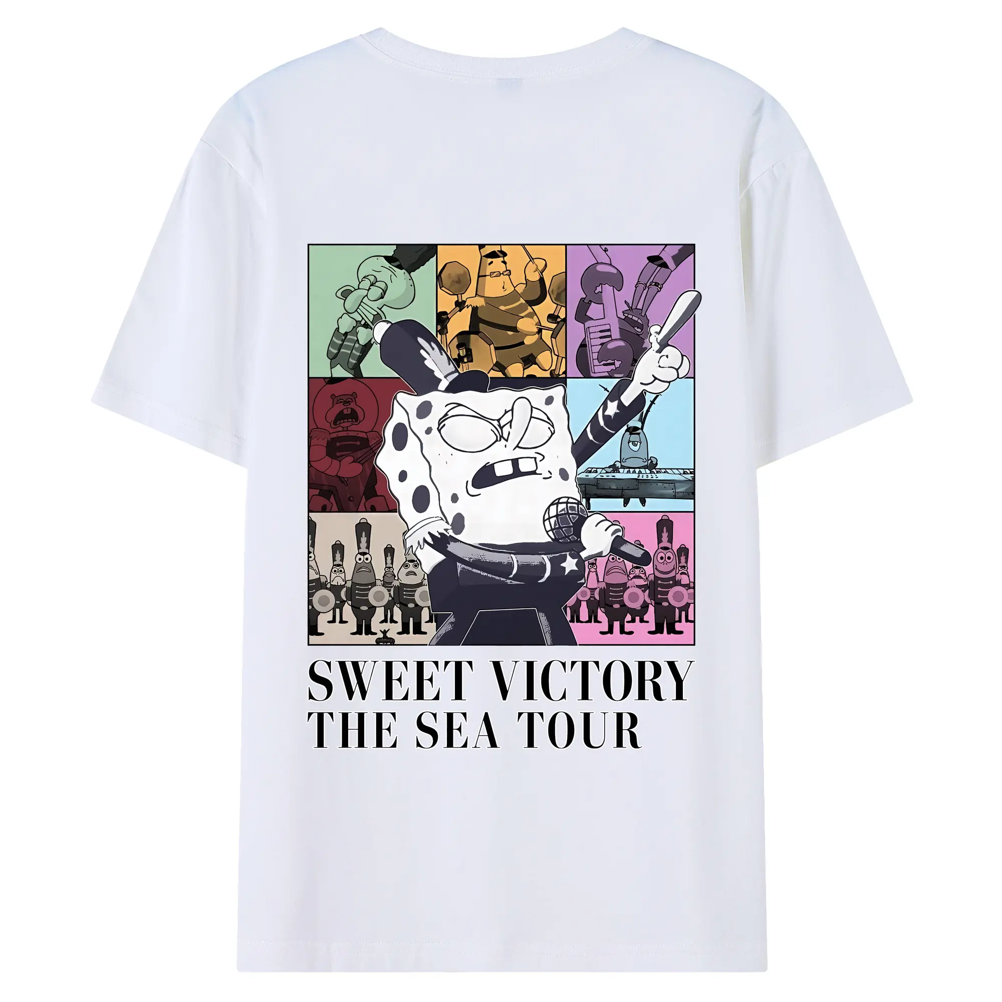 スポンジボブ グッズ スポンジボブ - 綿100％ 半袖Tシャツ ・ バックプリント ・ 快適 通気性 ・ 日常使い 散歩 スポーツ用