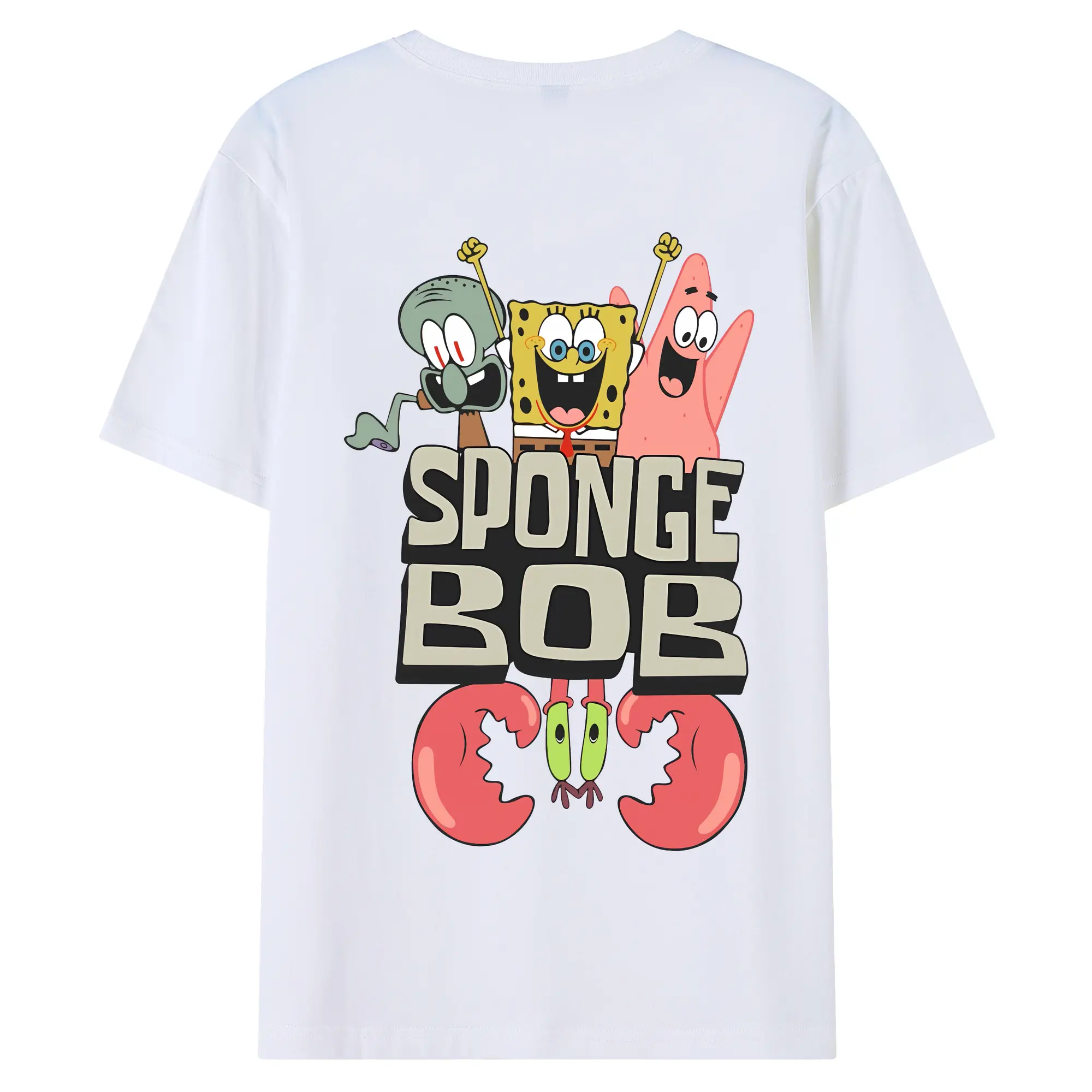 スポンジボブ グッズ スポンジボブ - 綿100％ 半袖Tシャツ ・ バックプリント ・ 快適 通気性 ・ 日常使い 散歩 スポーツ用