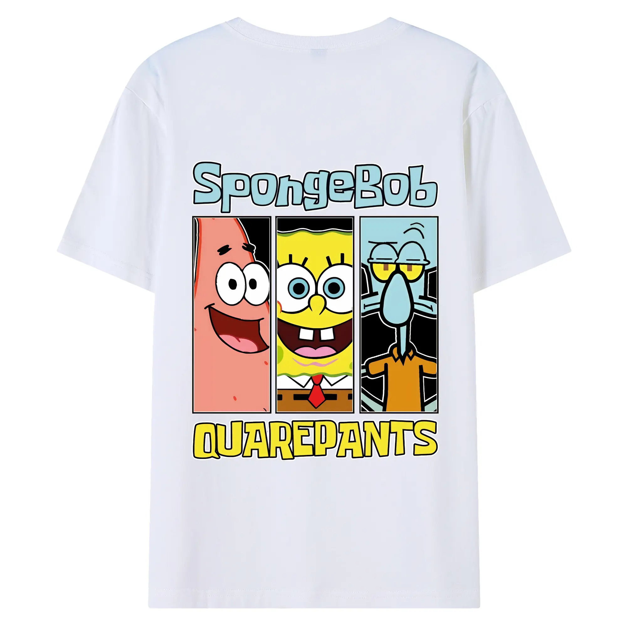 スポンジボブ グッズ スポンジボブ - 綿100％ 半袖Tシャツ ・ バックプリント ・ 快適 通気性 ・ 日常使い 散歩 スポーツ用