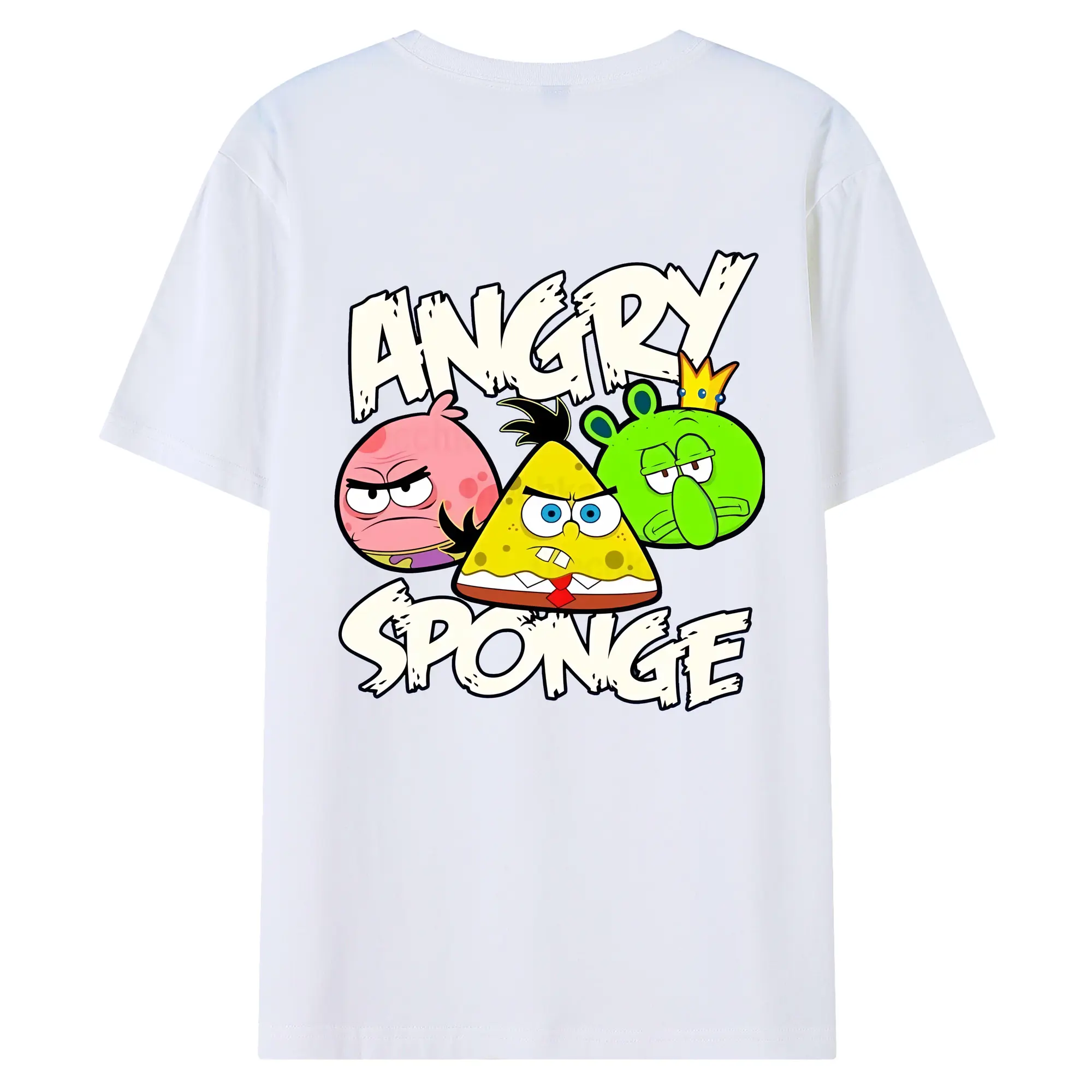 スポンジボブ グッズ スポンジボブ - 綿100％ 半袖Tシャツ ・ バックプリント ・ 快適 通気性 ・ 日常使い 散歩 スポーツ用