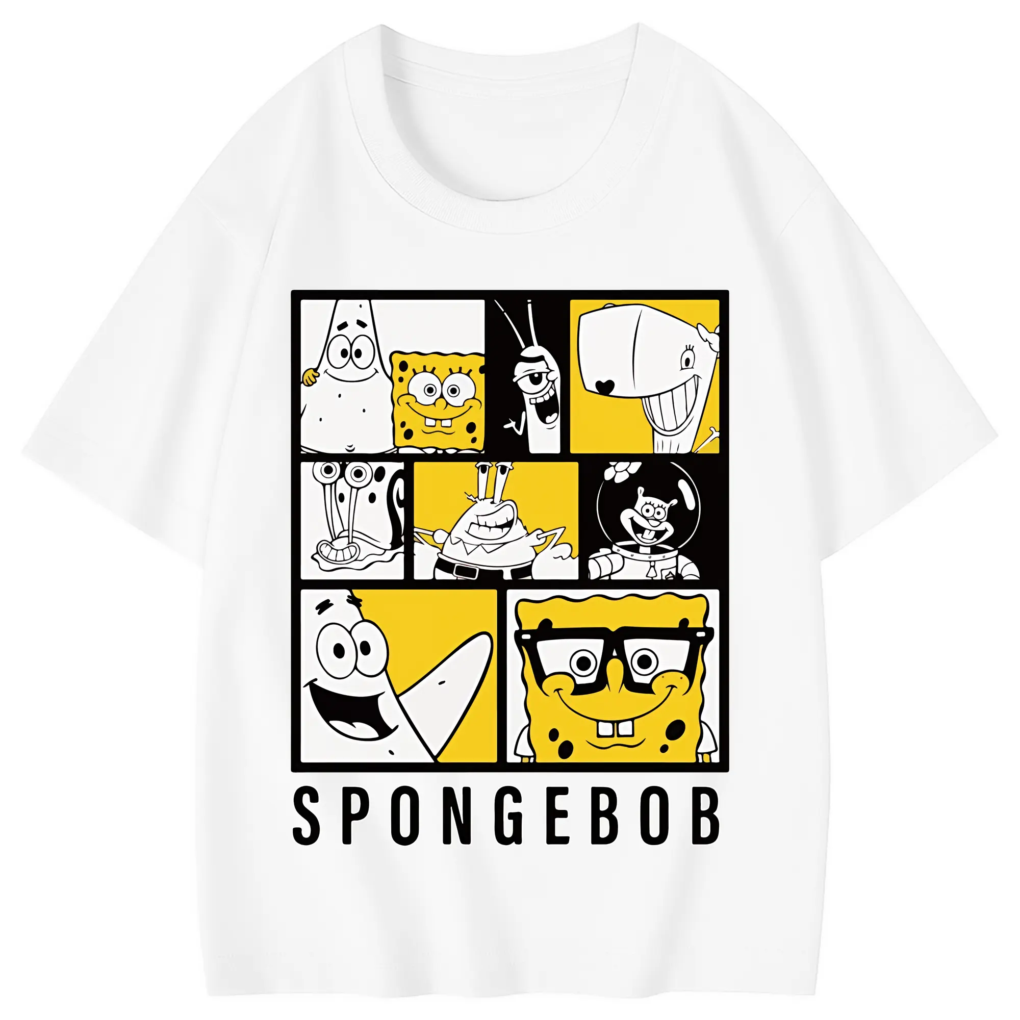 スポンジボブ グッズ スポンジボブ - 綿100％ キッズTシャツ ・ フロントプリント ・ 快適 通気性 ・ スポーツ カジュアル 散歩用