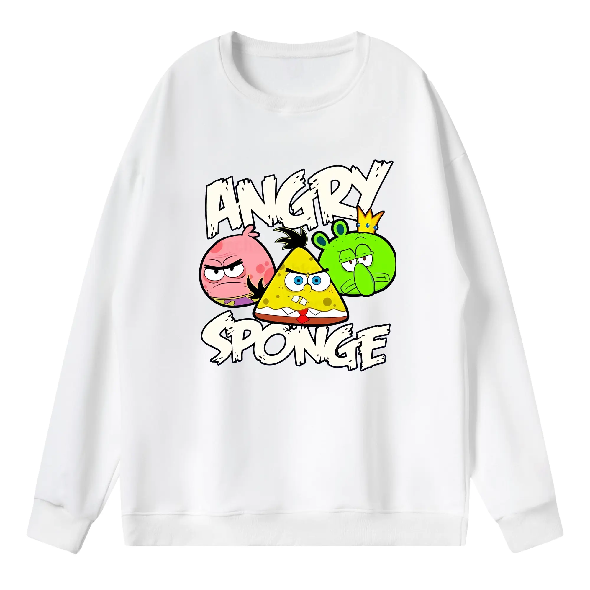 スポンジボブ グッズ スポンジボブ - 薄手 クルーネック スウェット 裏毛260g · ポリエステル 春秋向け カジュアル 男女兼用 · トレーナー デイリー スポーツ 散歩に最適