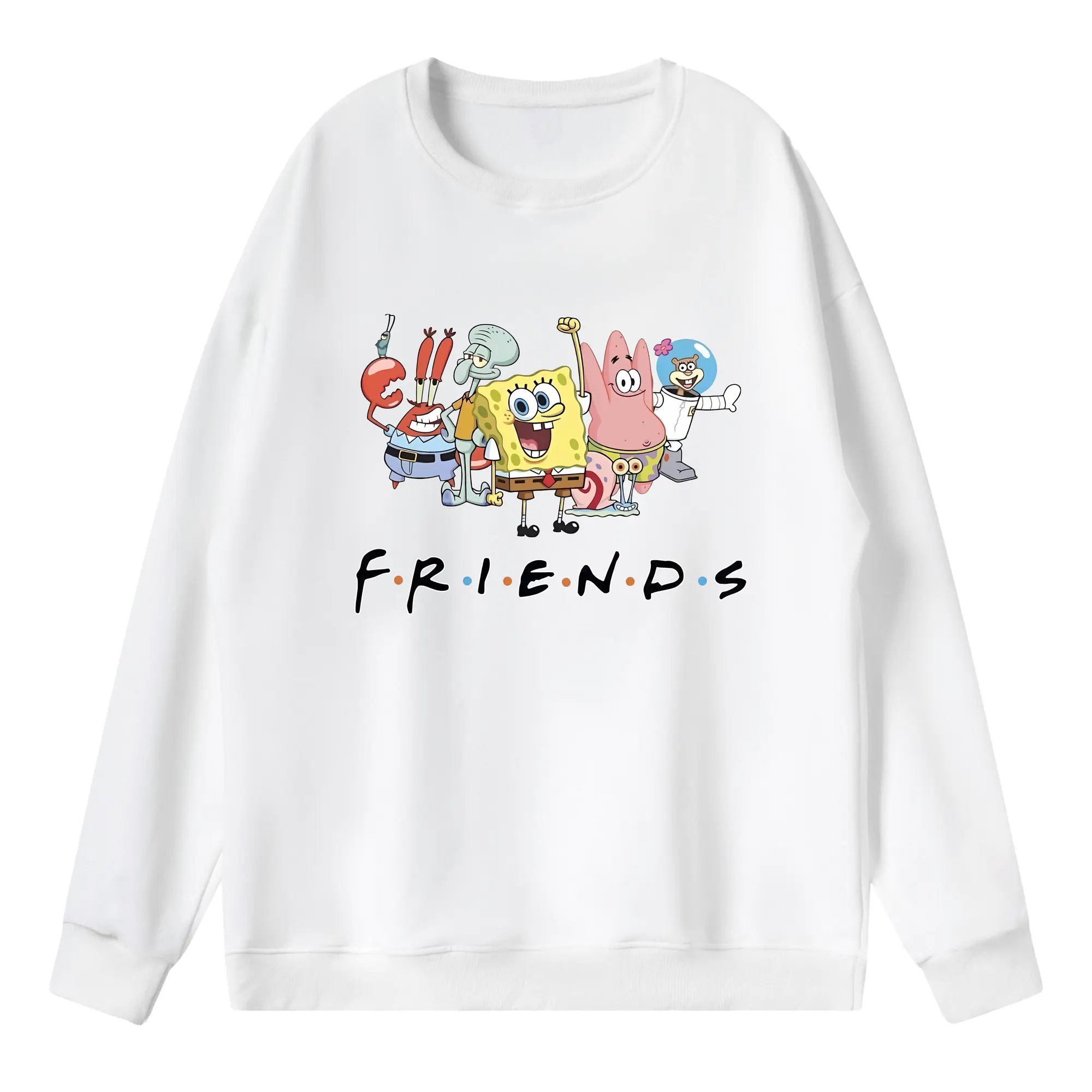 スポンジボブ グッズ スポンジボブ - 薄手 クルーネック スウェット 裏毛260g · ポリエステル 春秋向け カジュアル 男女兼用 · トレーナー デイリー スポーツ 散歩に最適