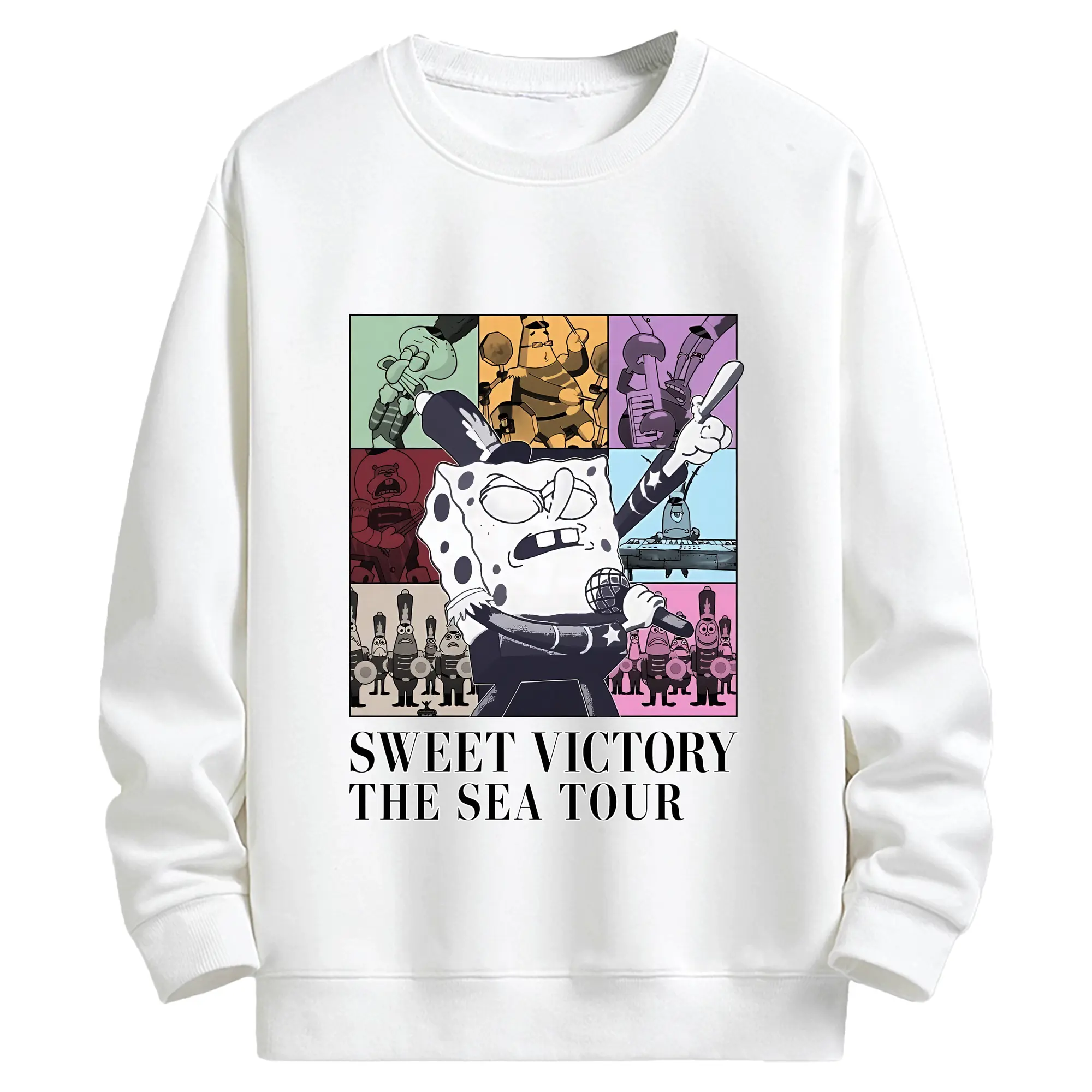 スポンジボブ グッズ スポンジボブ - キッズ クルーネックスウェットシャツ ・ フロントプリント ・ 綿80％ ポリエステル20％ ・ 快適 通学 スポーツ 日常使い お散歩用