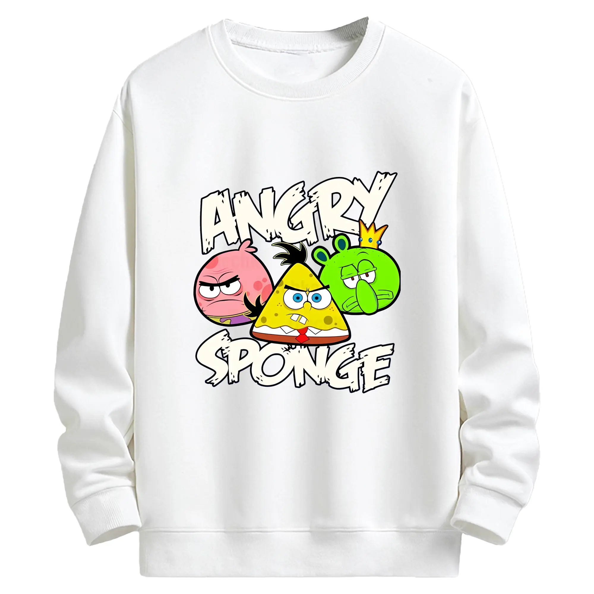 スポンジボブ グッズ スポンジボブ - キッズ クルーネックスウェットシャツ ・ フロントプリント ・ 綿80％ ポリエステル20％ ・ 快適 通学 スポーツ 日常使い お散歩用