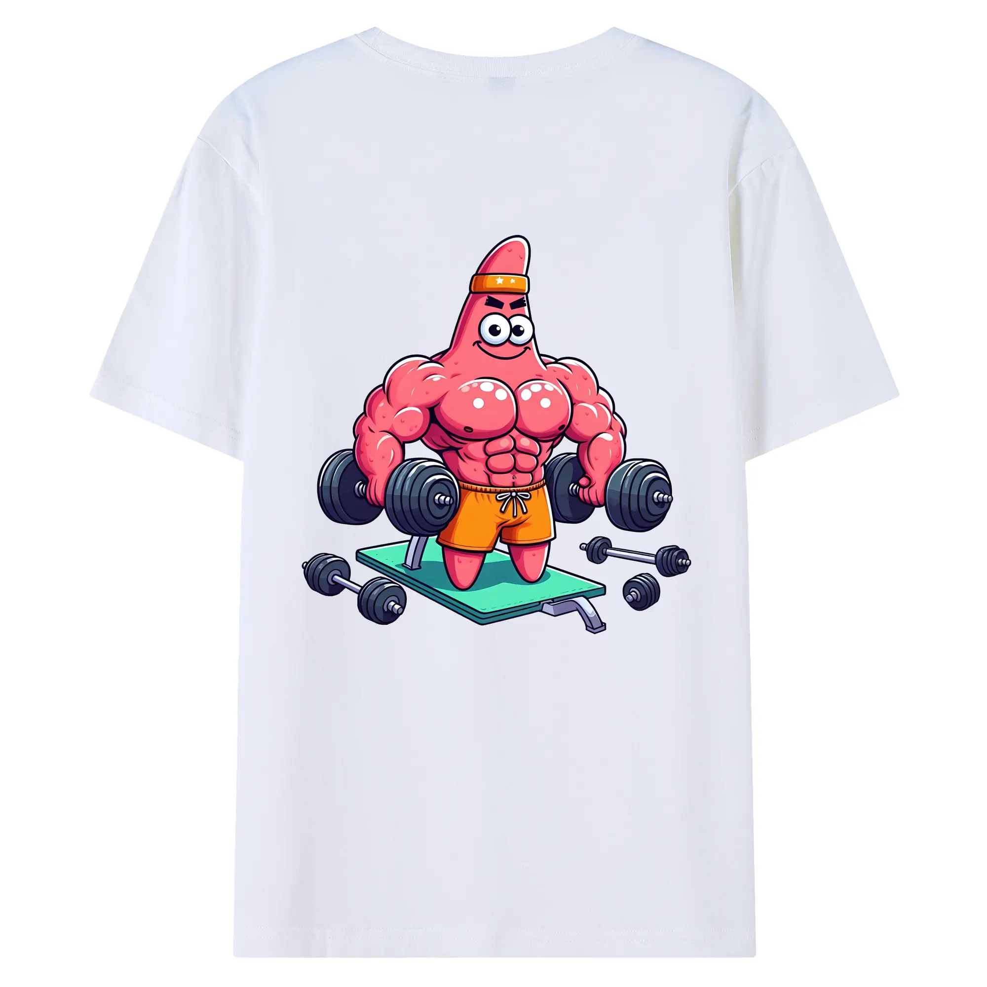 スポンジボブ グッズ パトリック・スター - 綿100％ 半袖Tシャツ ・ バックプリント ・ 快適 通気性 ・ 日常使い 散歩 スポーツ用