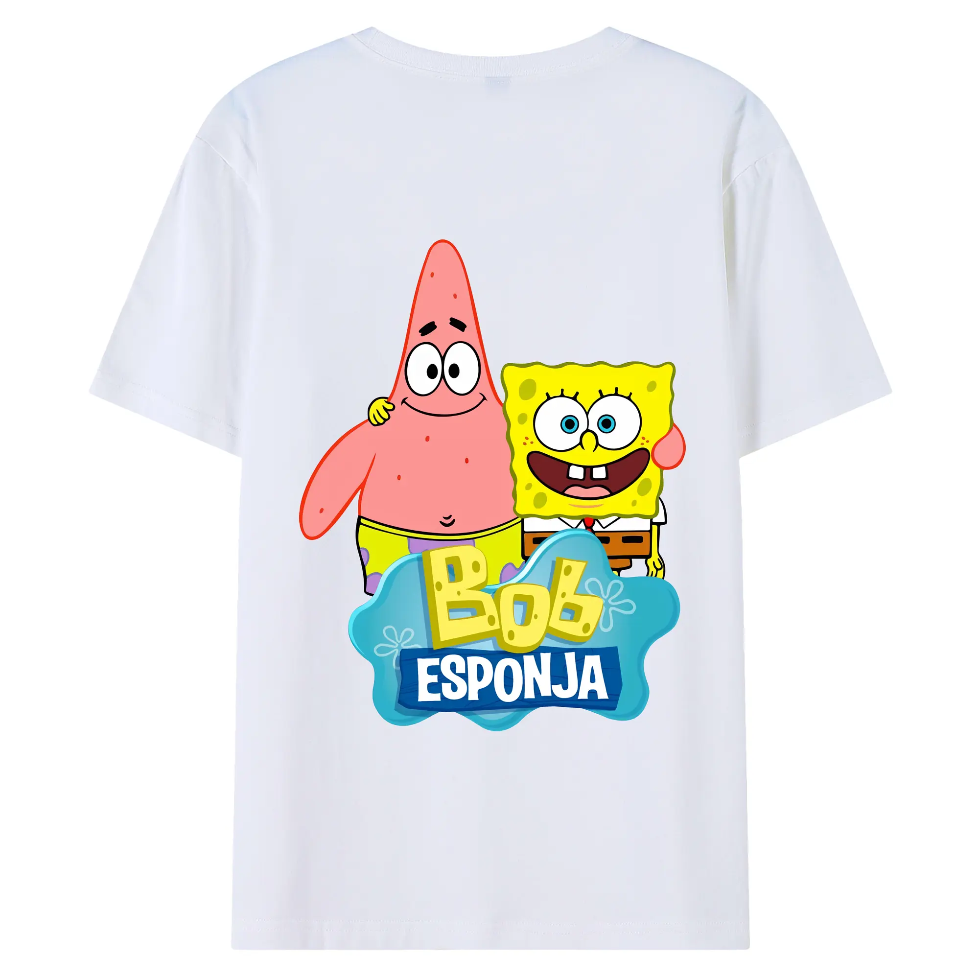 スポンジボブ グッズ パトリック・スター - 綿100％ 半袖Tシャツ ・ バックプリント ・ 快適 通気性 ・ 日常使い 散歩 スポーツ用