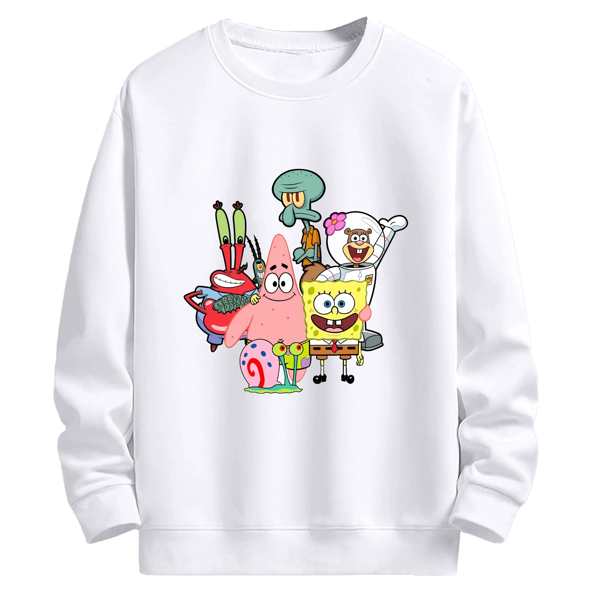 スポンジボブ グッズ パトリック・スター - 高品質 クルーネック スウェット ・ コットン59％ ポリエステル41％ ・ ユニセックス 長袖 トレーナー ・ カジュアル デイリー スポーツ 散歩用