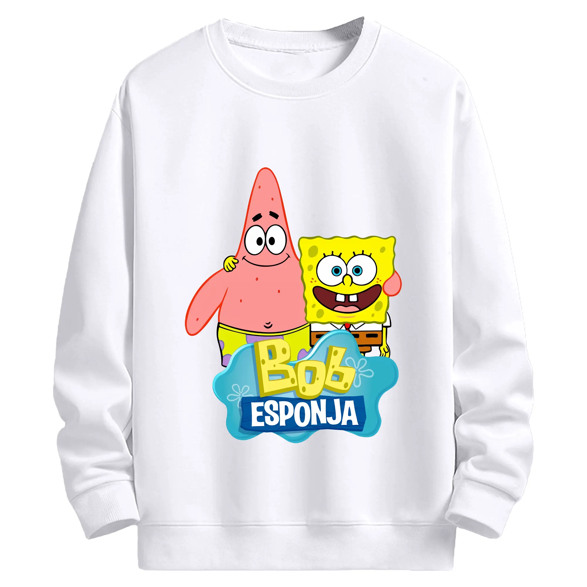 スポンジボブ グッズ パトリック・スター - 高品質 クルーネック スウェット ・ コットン59％ ポリエステル41％ ・ ユニセックス 長袖 トレーナー ・ カジュアル デイリー スポーツ 散歩用