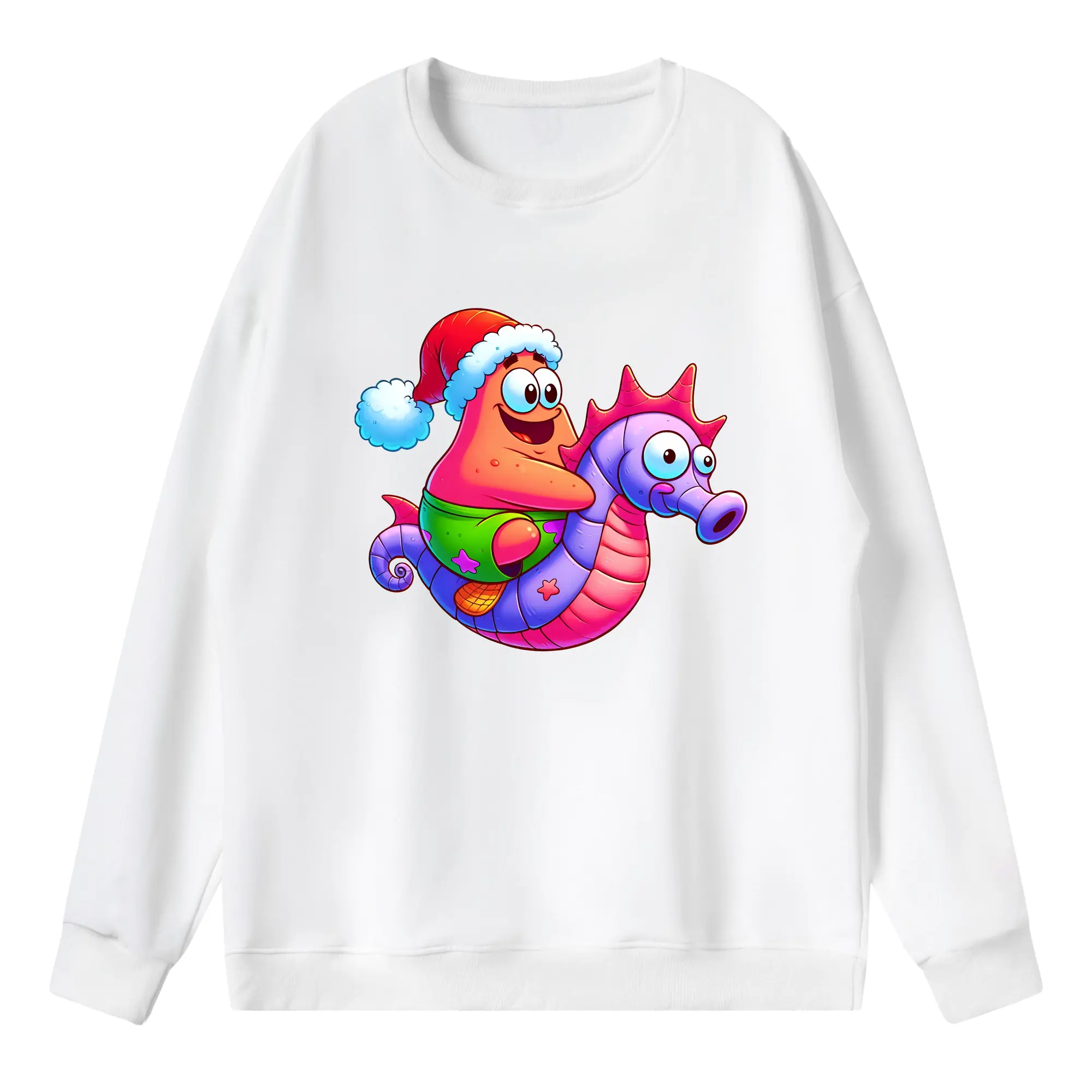 スポンジボブ グッズ パトリック・スター - 薄手 クルーネック スウェット 裏毛260g · ポリエステル 春秋向け カジュアル 男女兼用 · トレーナー デイリー スポーツ 散歩に最適